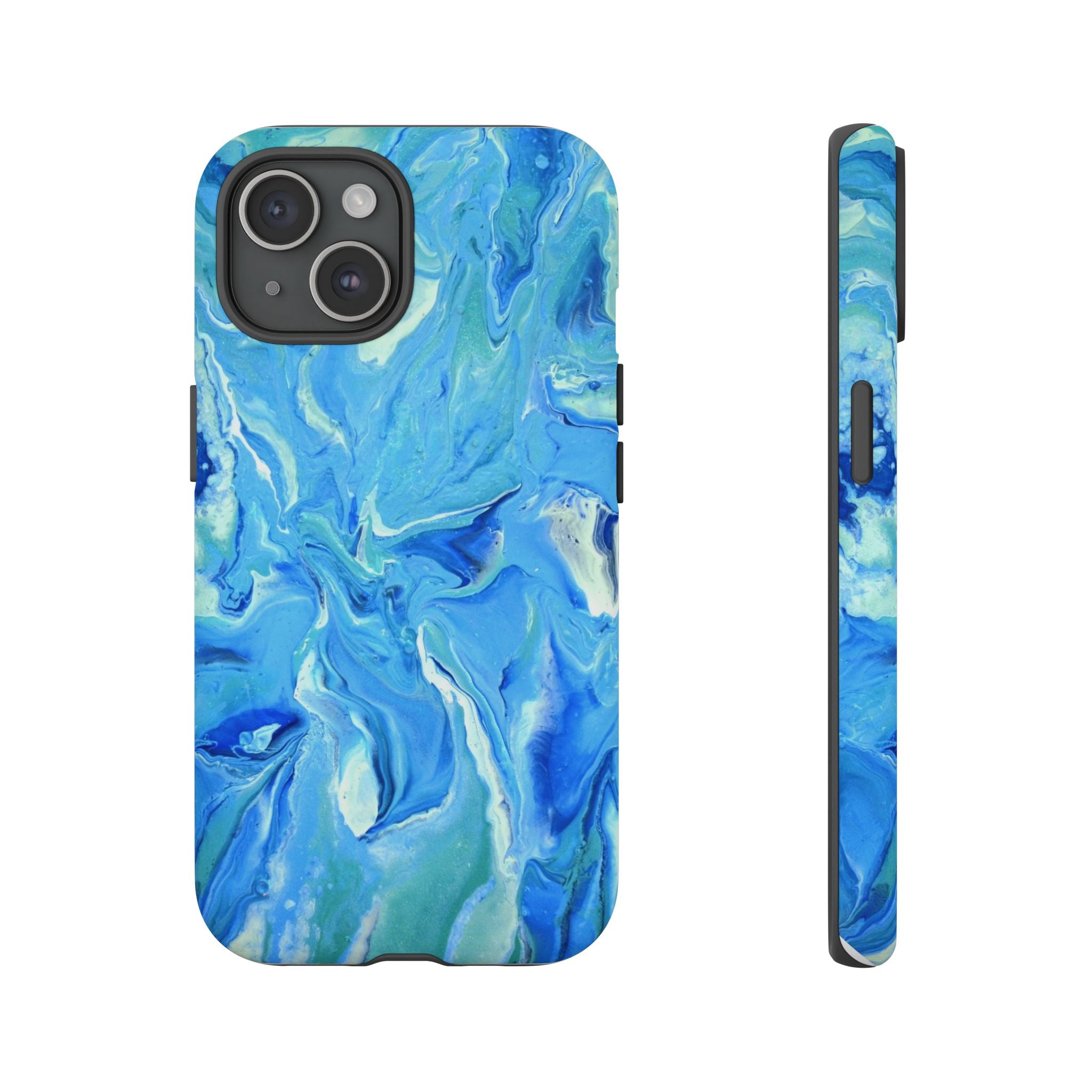 Blue Marble Tough Phone Case — Ocean Swirl Protective iPhone Cover