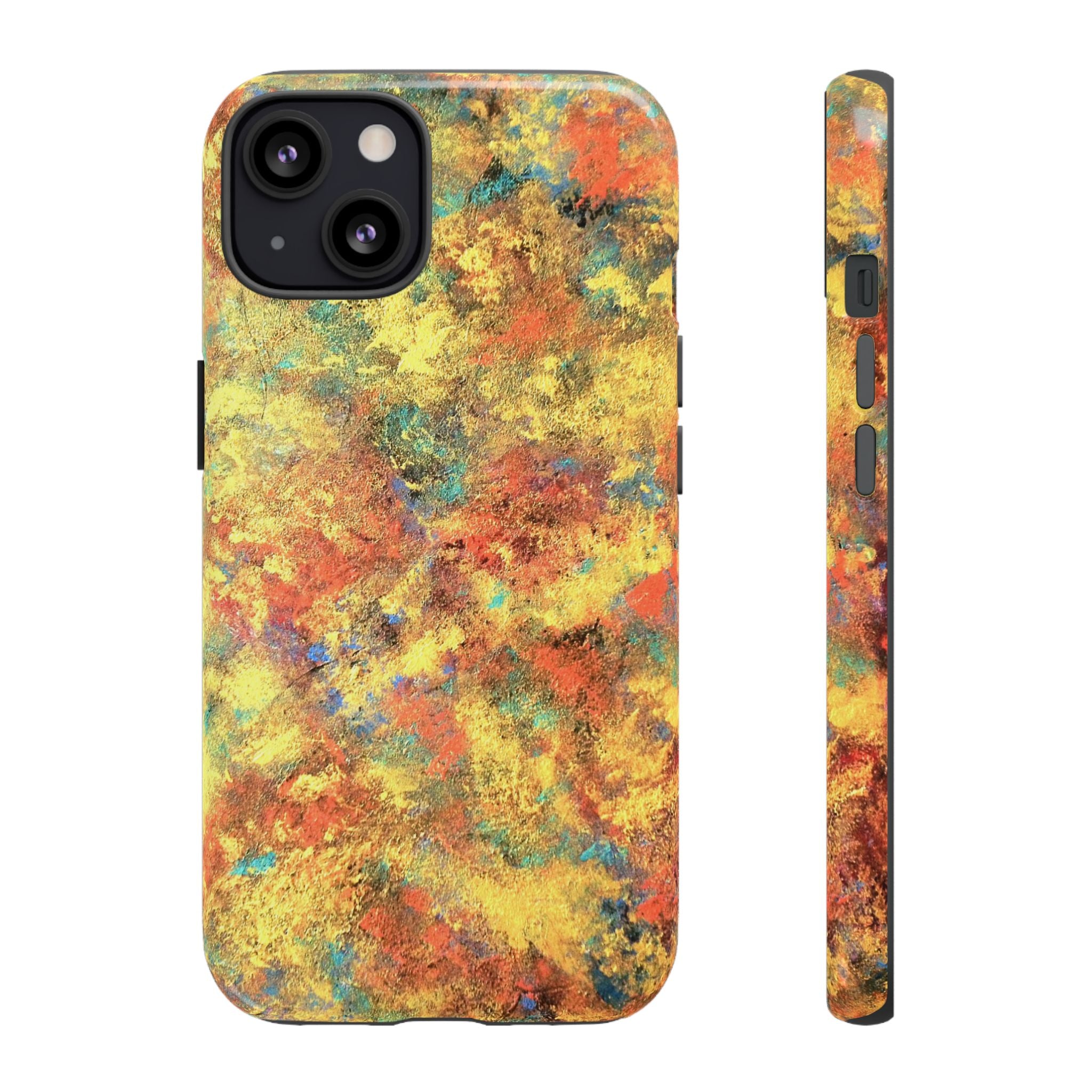 Abstract Autumn Marble Phone Case — Protective iPhone Cover with Warm Fall Colors