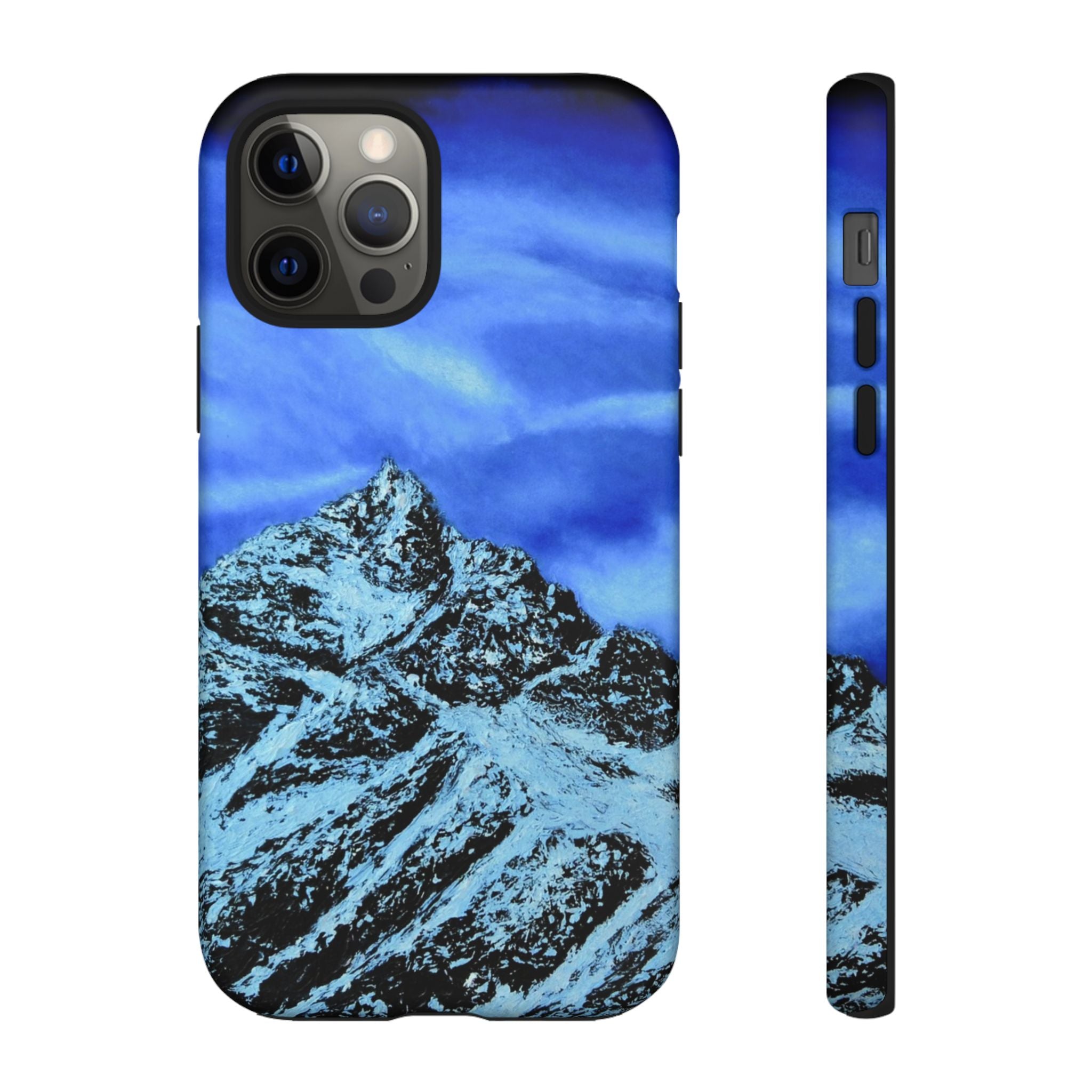 Mountain Peak Blue Tough Phone Case — Rugged Protective iPhone Cover
