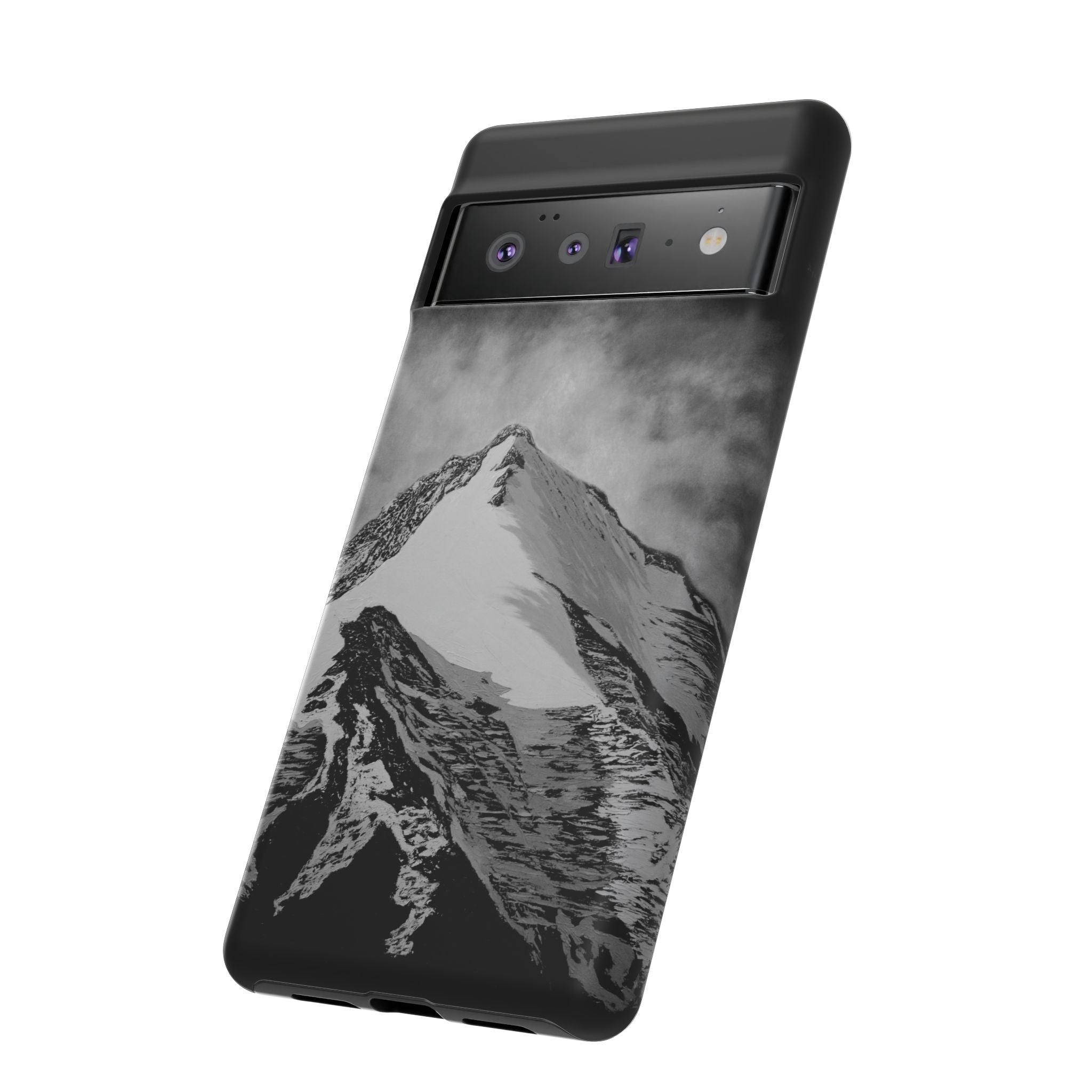 Mountain Peak Phone Case — Black & White Alpine Protective Case