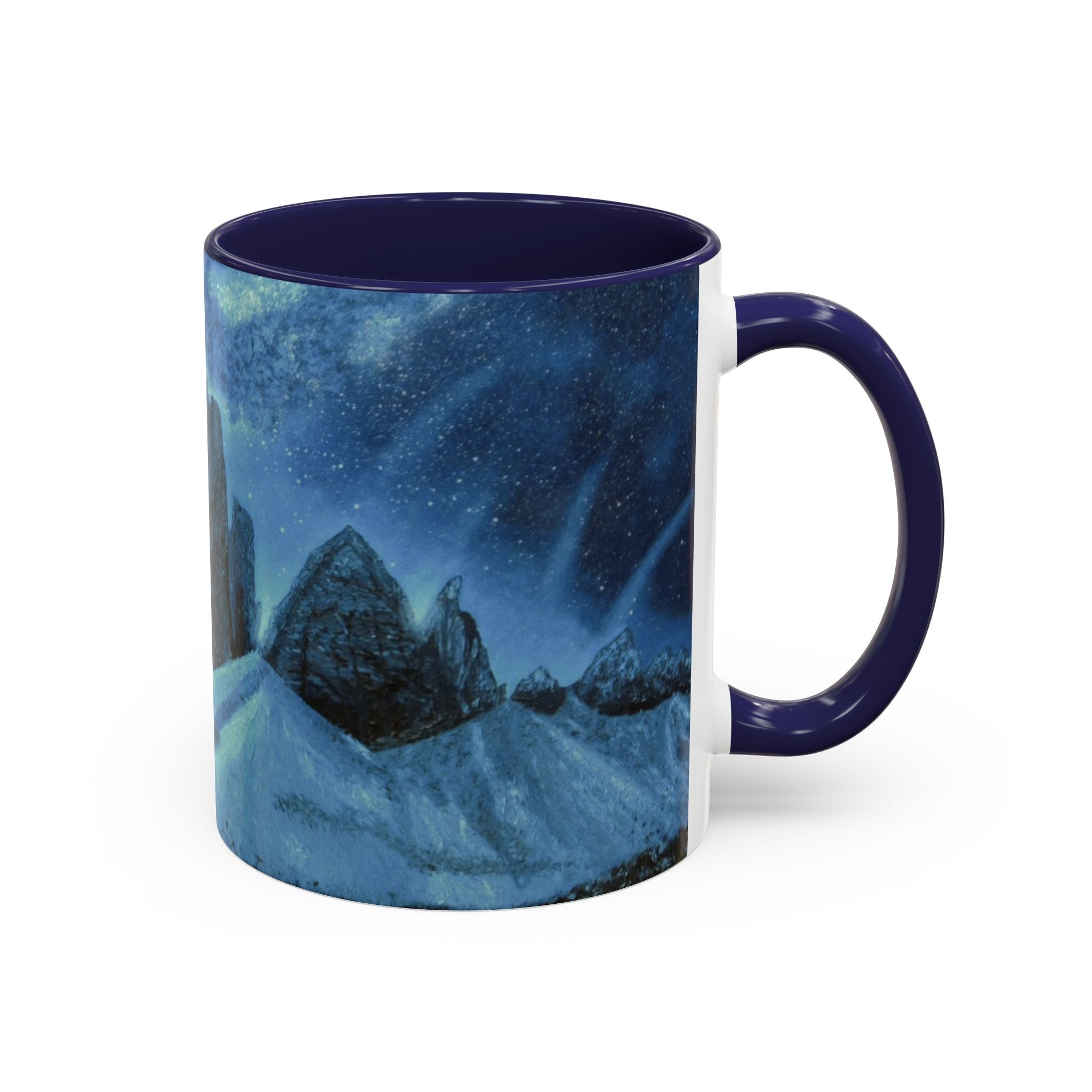 Ceramic Mug — Northern Lights Mountain Scene Accent Coffee Cup (11/15oz)