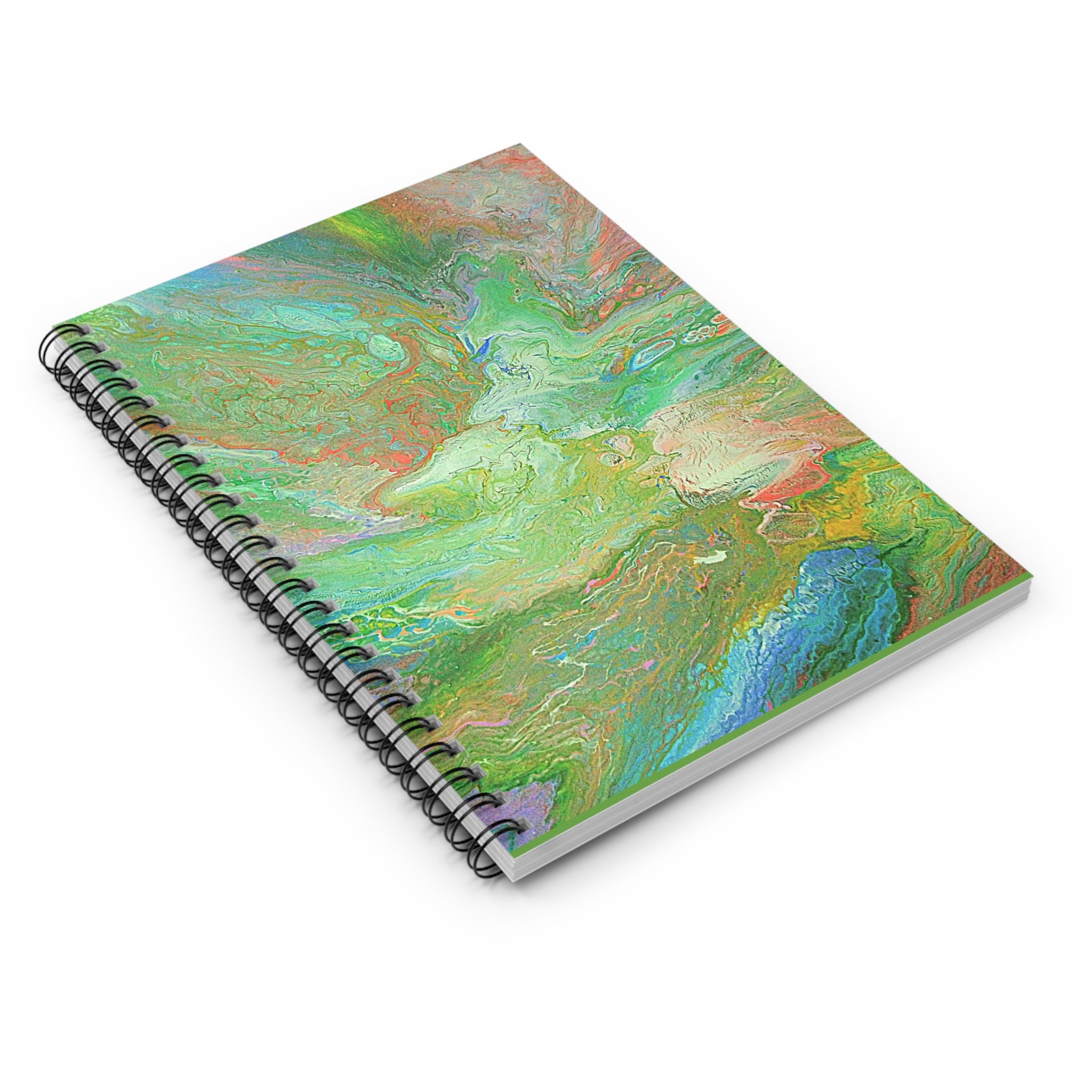 Green Abstract Marble Spiral Notebook — Ruled Journal for Artists & Students
