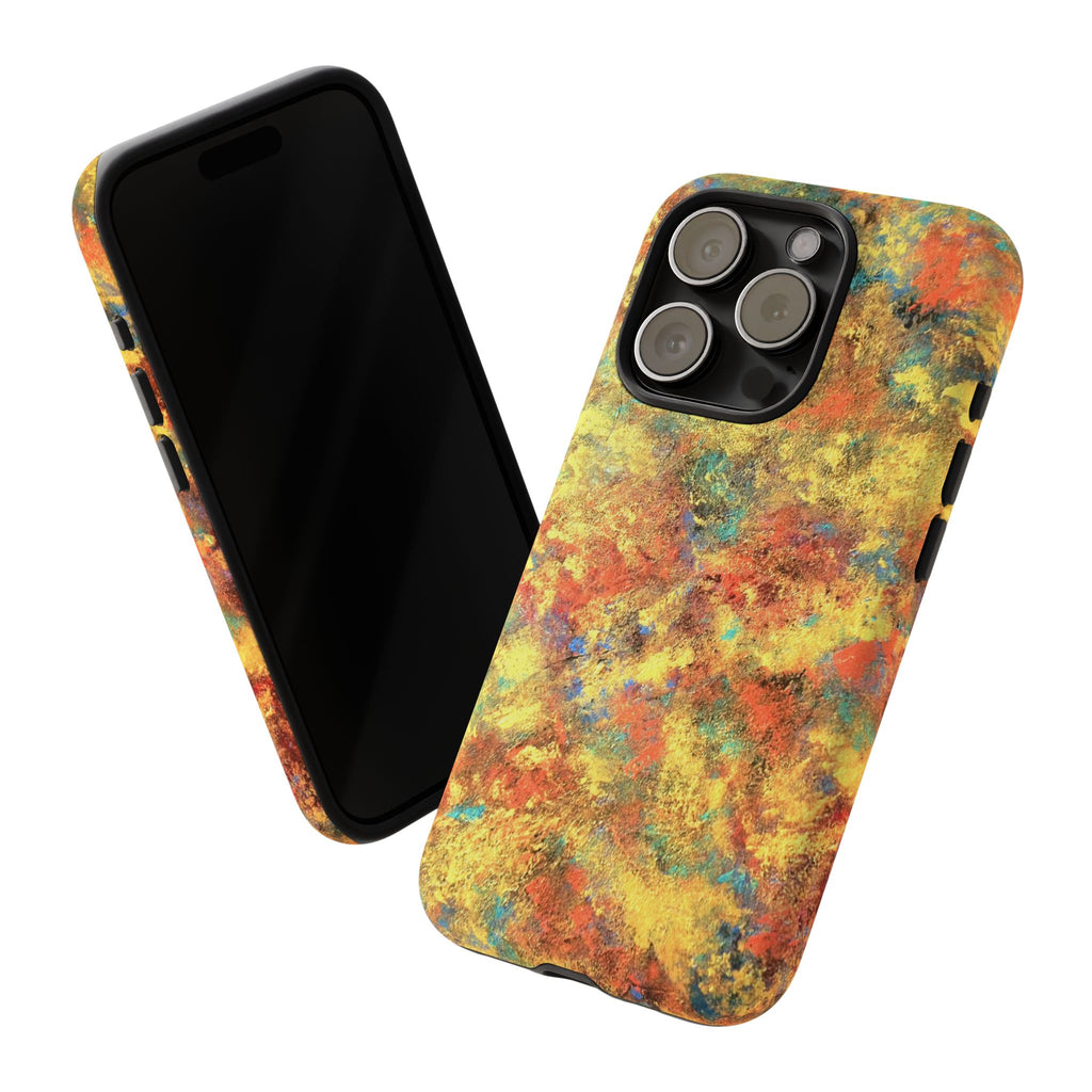 Abstract Autumn Marble Phone Case — Protective iPhone Cover with Warm Fall Colors