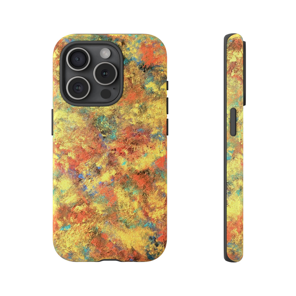 Abstract Autumn Marble Phone Case — Protective iPhone Cover with Warm Fall Colors