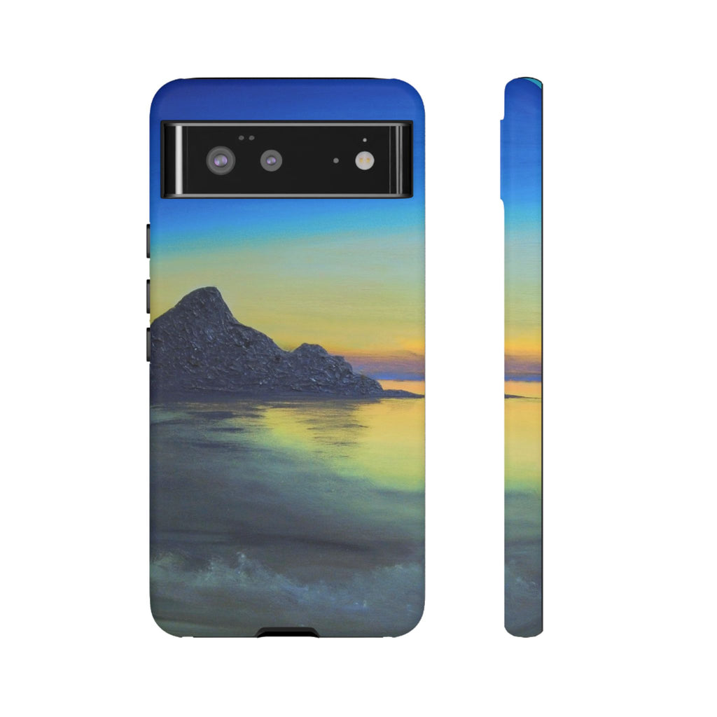 Sunset Cove Phone Case — Durable Protective Tough Case with Tranquil Beach Landscape