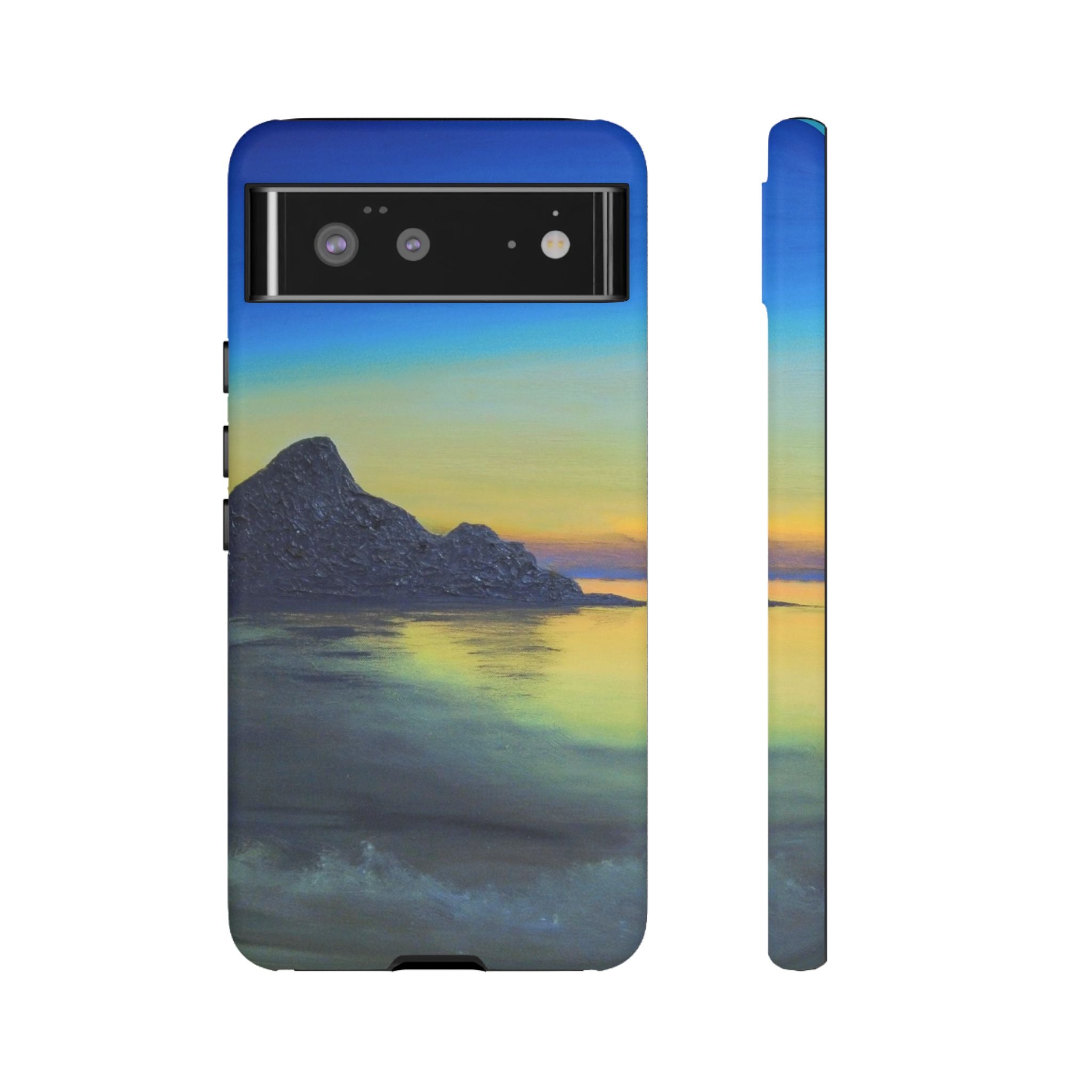 Sunset Cove Phone Case — Durable Protective Tough Case with Tranquil Beach Landscape