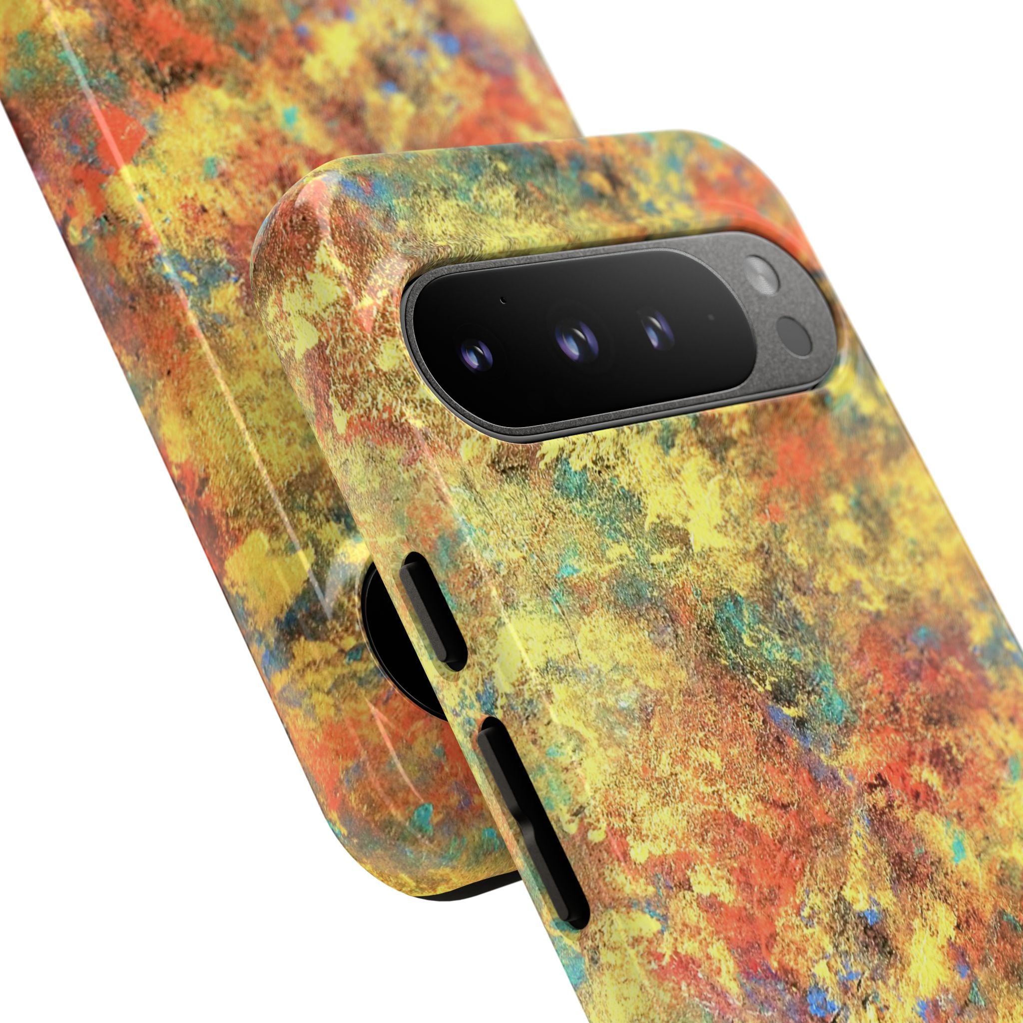 Abstract Autumn Marble Phone Case — Protective iPhone Cover with Warm Fall Colors