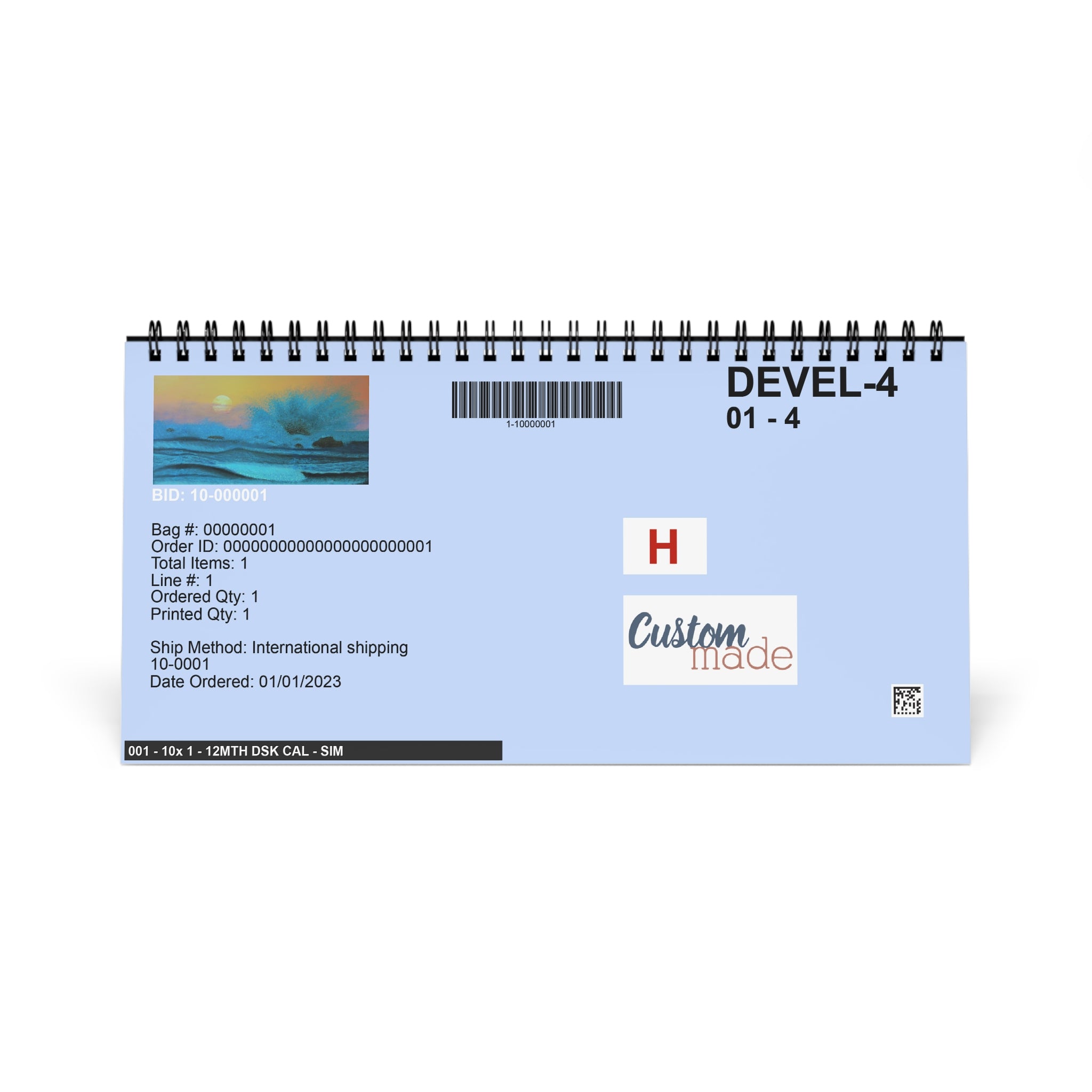 Desktop Calendar — Coastal Sunset Desk Calendar (13-Month, Spiral)