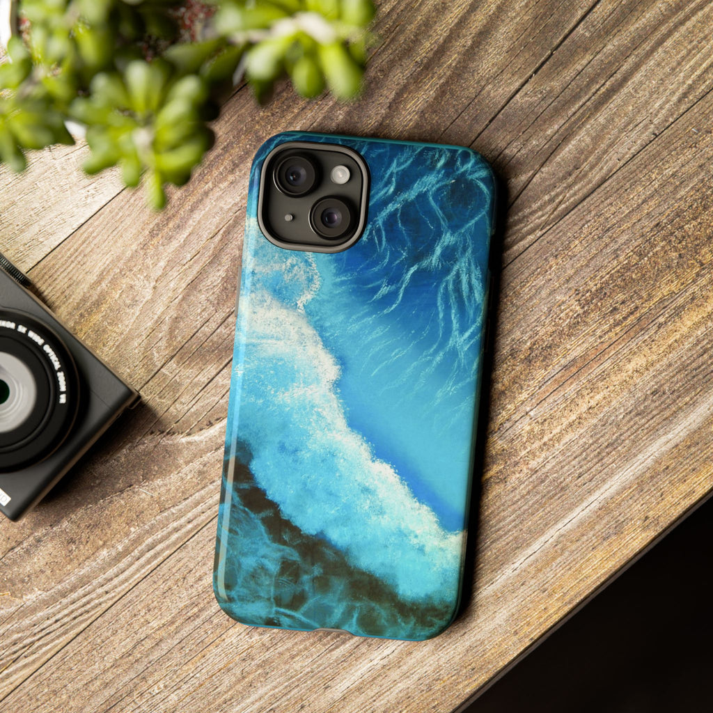 Ocean Wave Tough Phone Case — Blue Sea Water Protective Cover