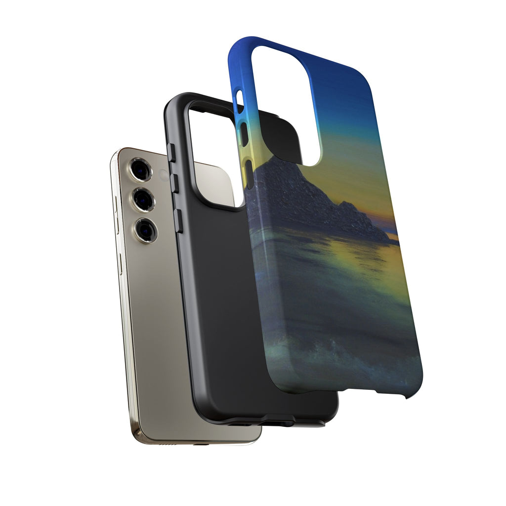 Sunset Cove Phone Case — Durable Protective Tough Case with Tranquil Beach Landscape