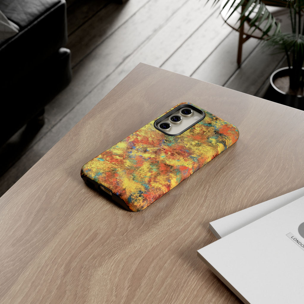 Abstract Autumn Marble Phone Case — Protective iPhone Cover with Warm Fall Colors