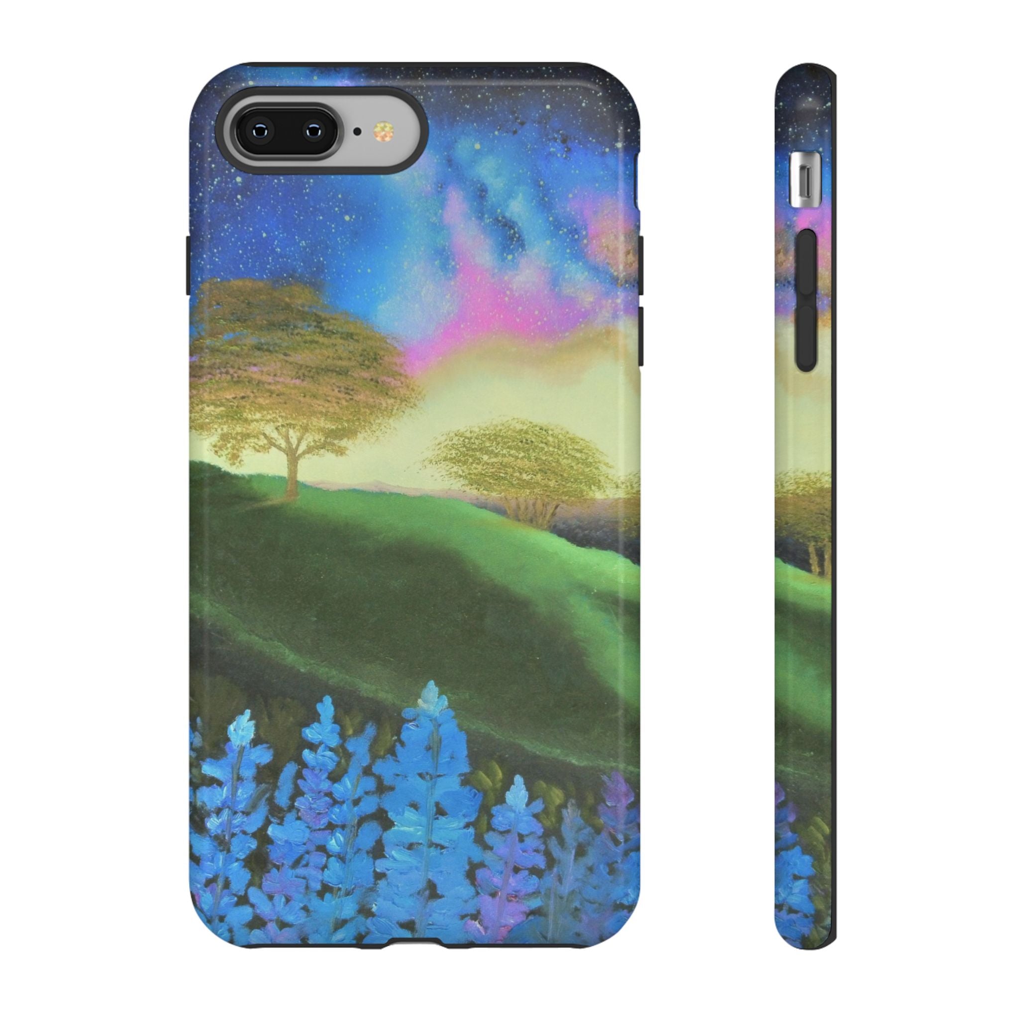Aurora Nightscape Phone Case — Galaxy Meadow Protective Case