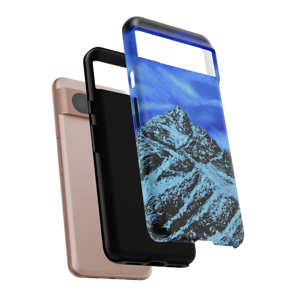 Mountain Peak Blue Tough Phone Case — Rugged Protective iPhone Cover