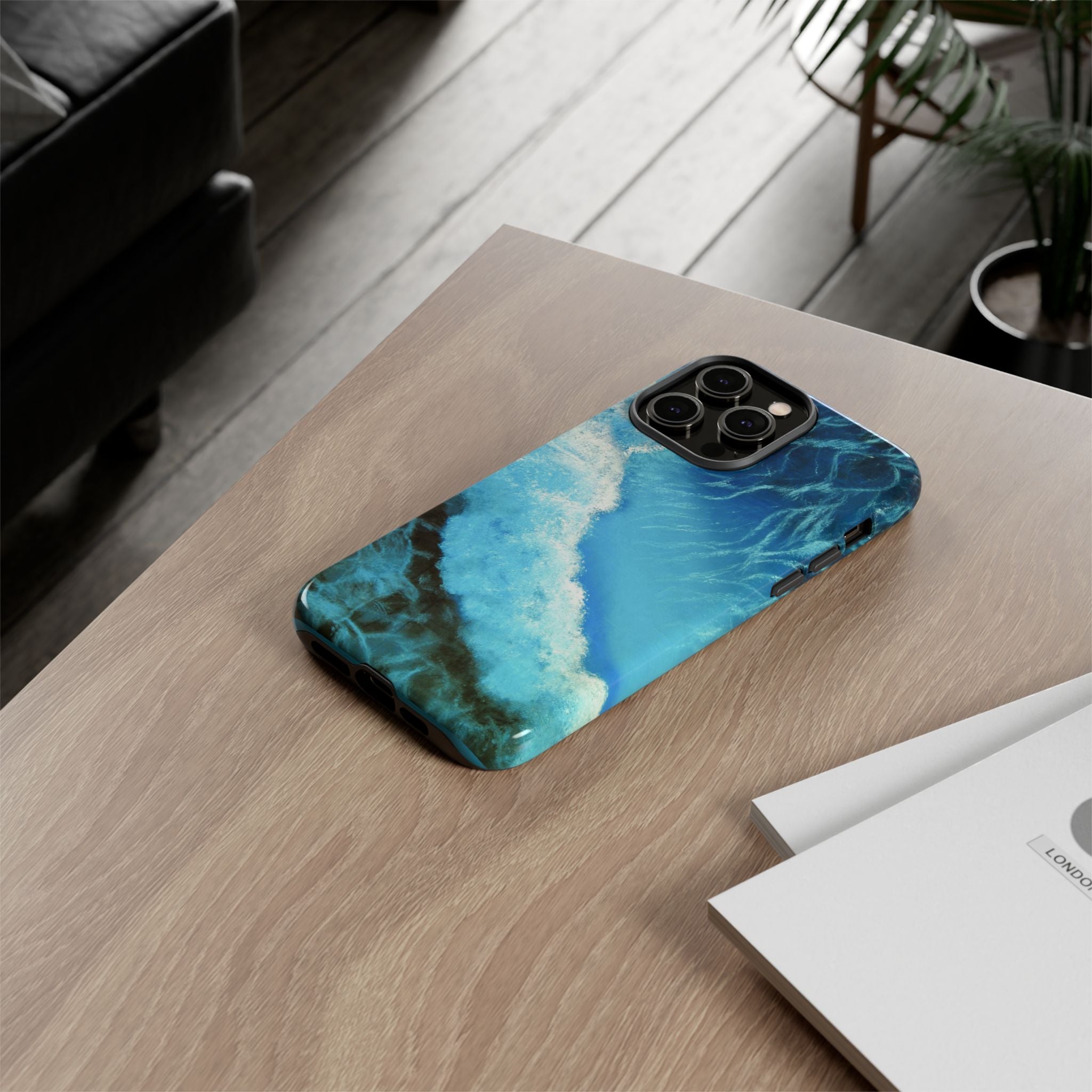 Ocean Wave Tough Phone Case — Blue Sea Water Protective Cover