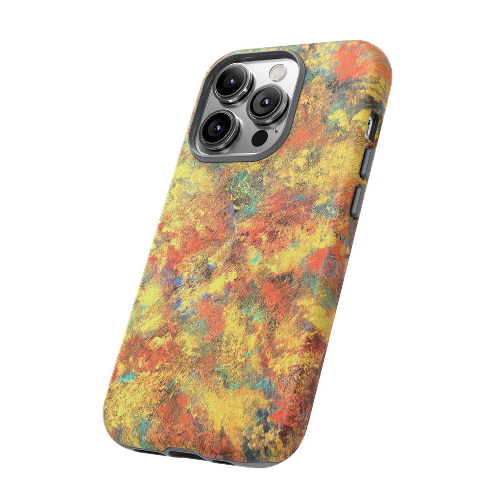 Abstract Autumn Marble Phone Case — Protective iPhone Cover with Warm Fall Colors