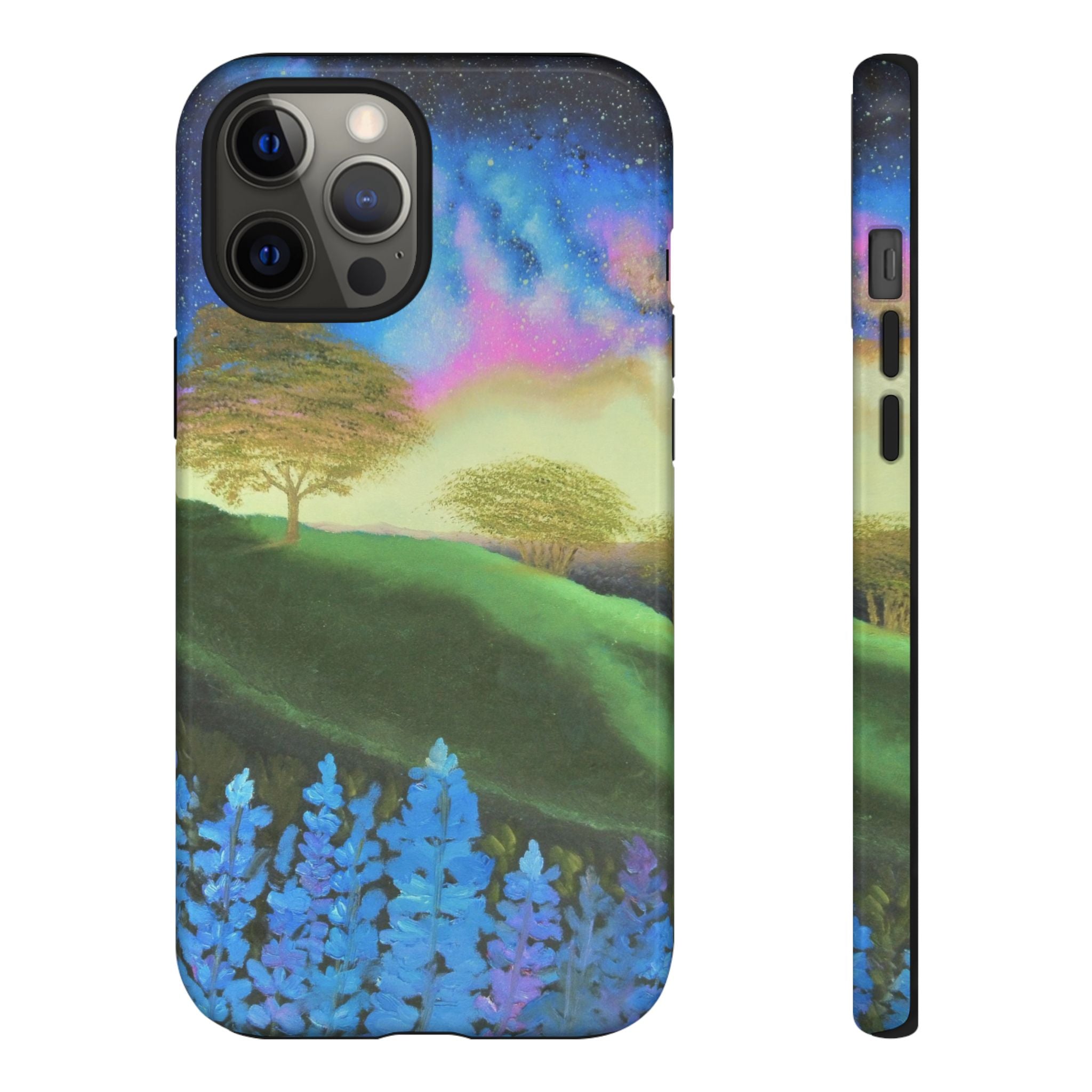Aurora Nightscape Phone Case — Galaxy Meadow Protective Case