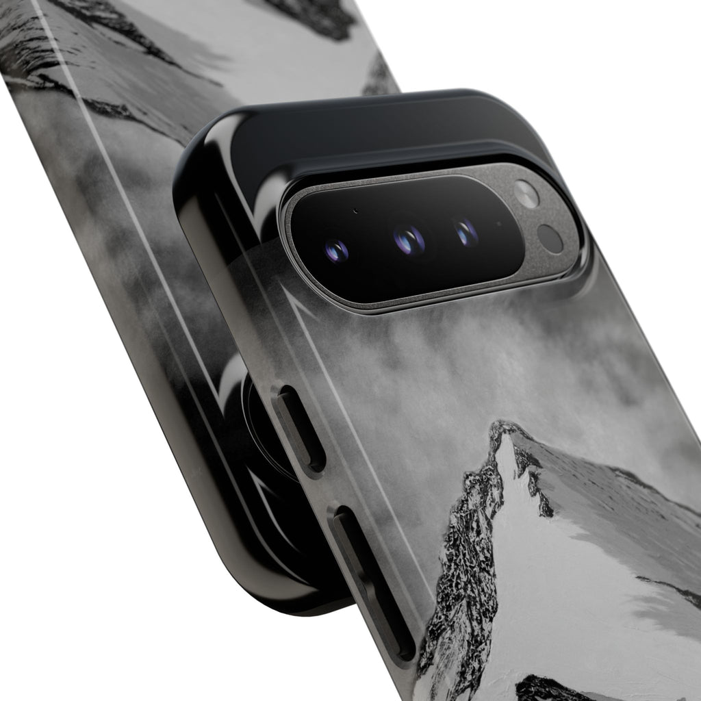Mountain Peak Phone Case — Black & White Alpine Protective Case