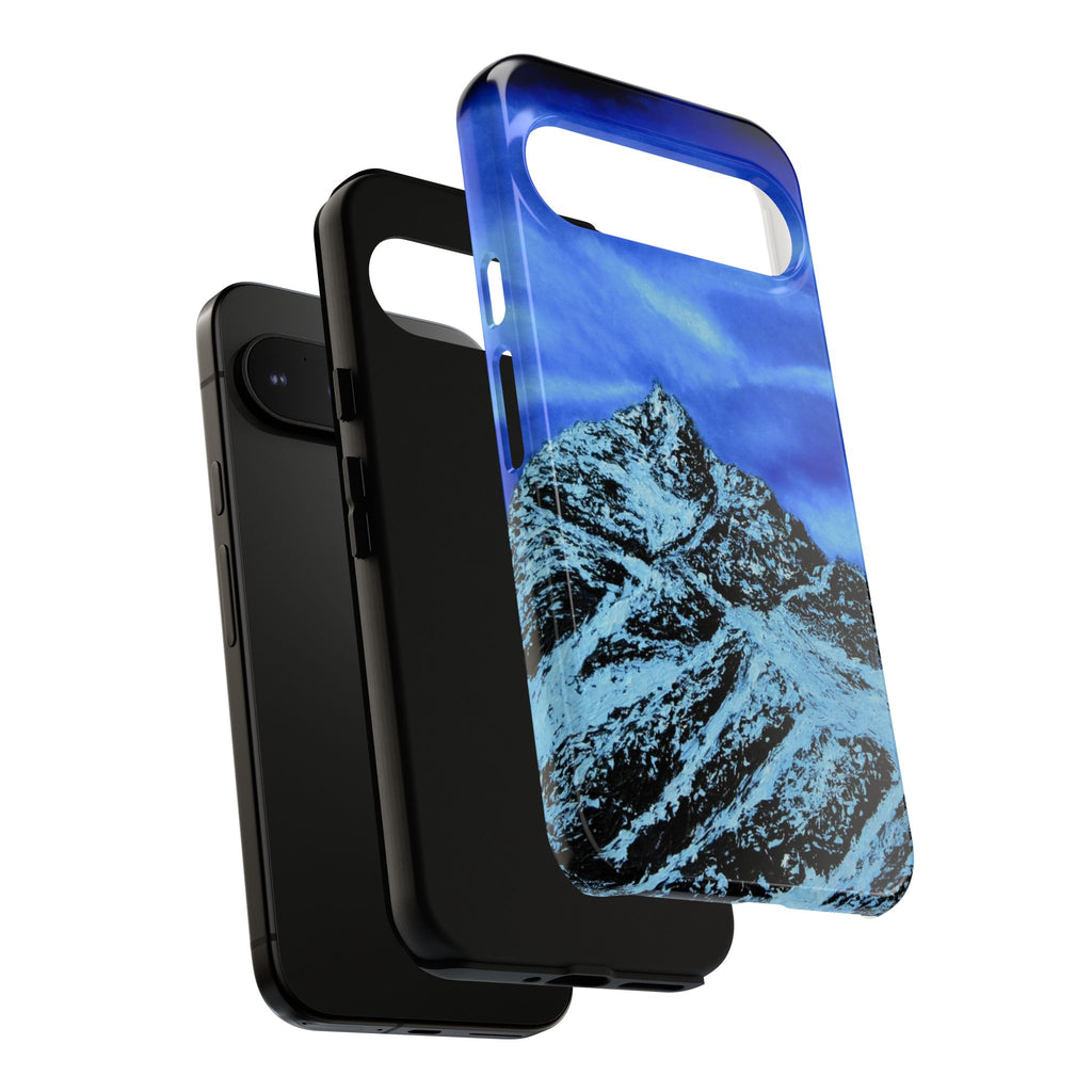 Mountain Peak Blue Tough Phone Case — Rugged Protective iPhone Cover