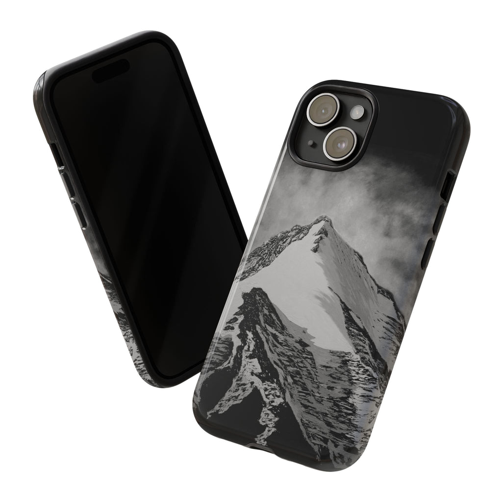 Mountain Peak Phone Case — Black & White Alpine Protective Case