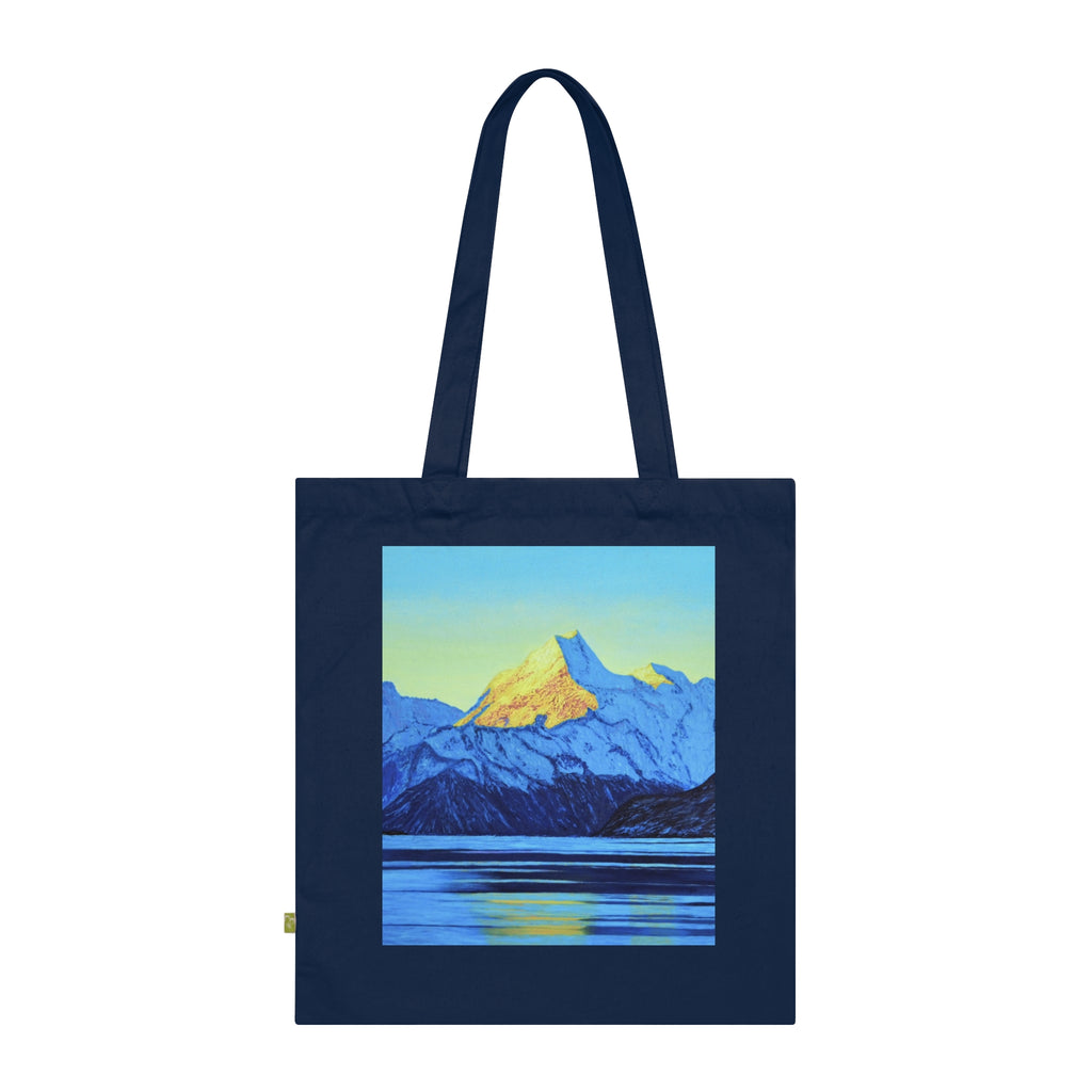 Mountain Sunrise Organic Tote Bag — Scenic Nature Canvas Grocery Tote
