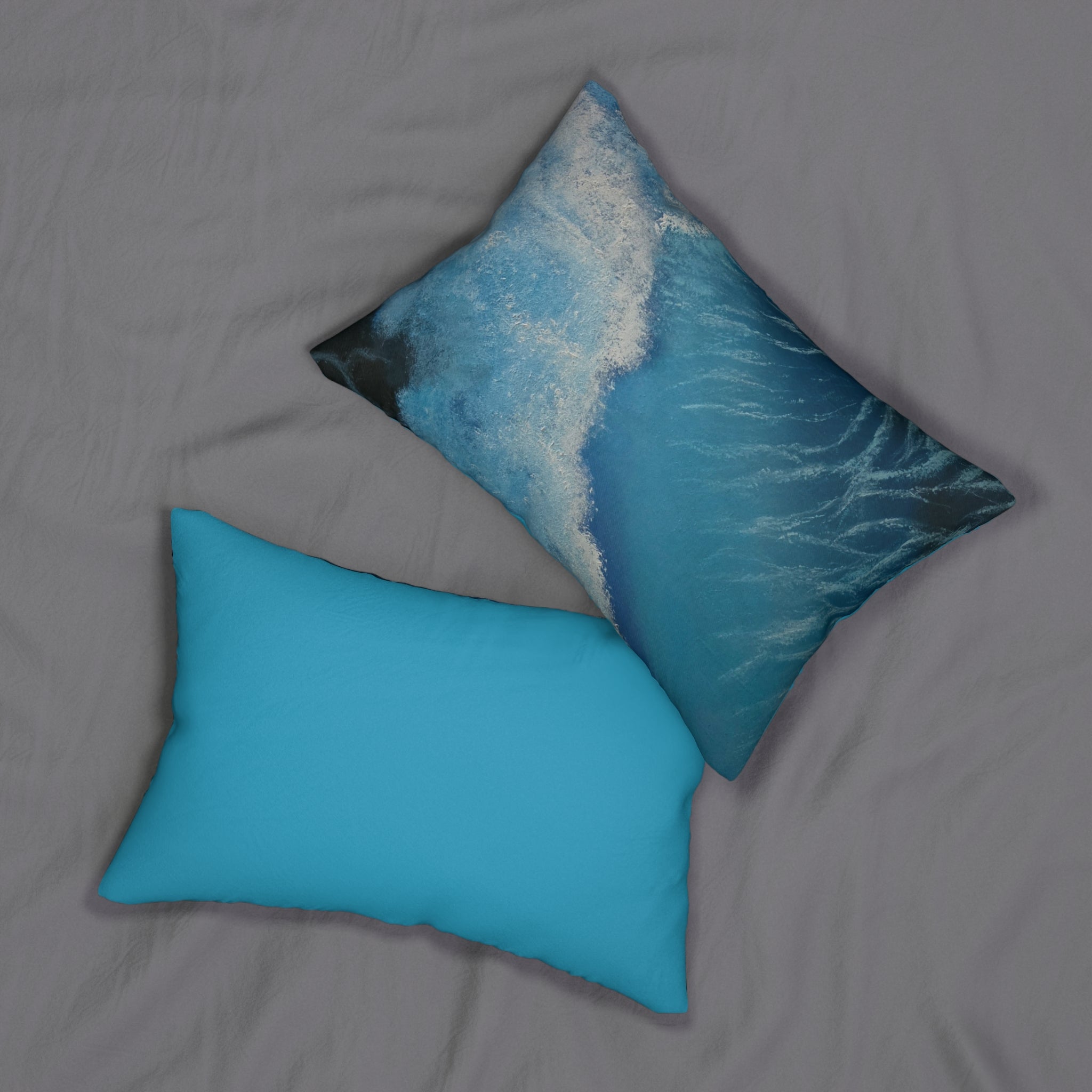 Ocean Wave Blue Lumbar Pillow
