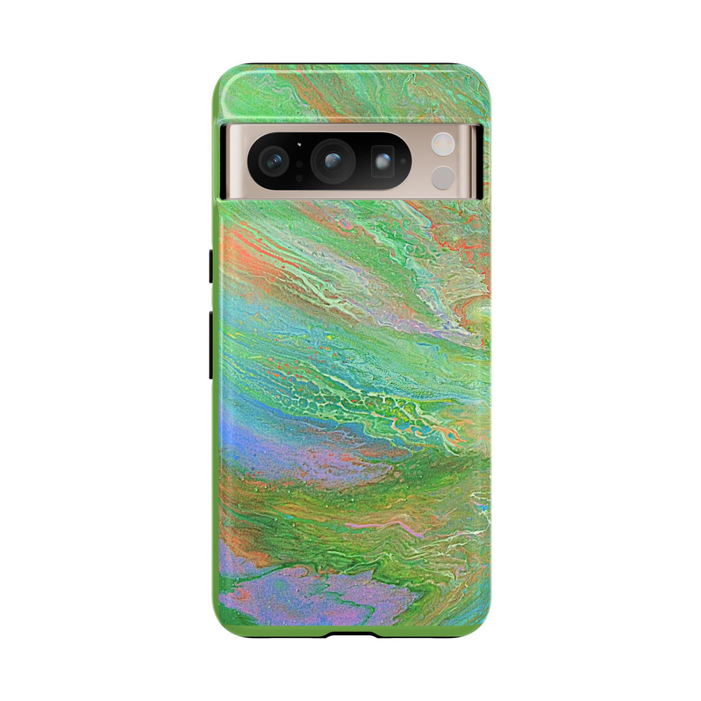 Marbled Green Abstract Phone Case — Protective Tough Case for iPhone