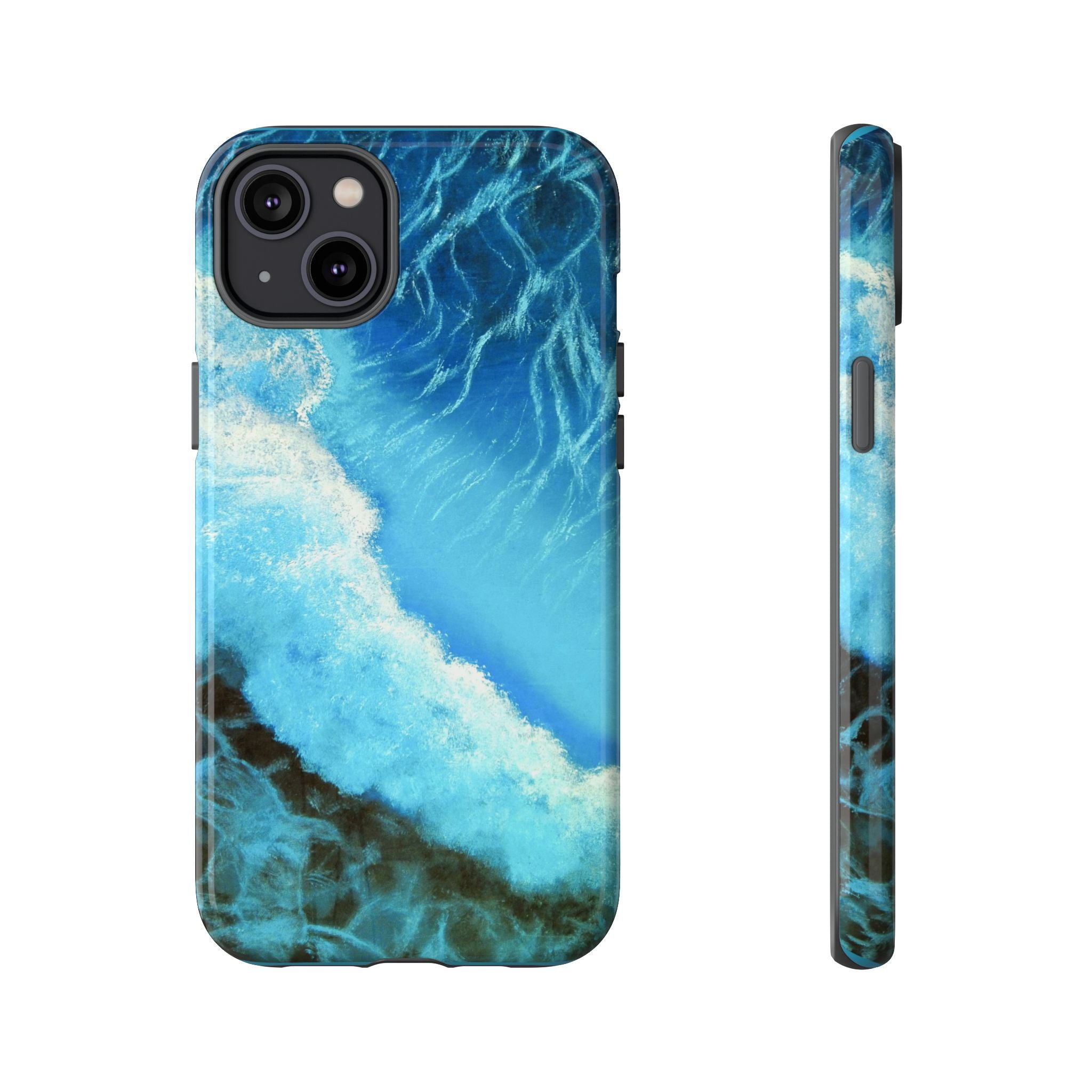Ocean Wave Tough Phone Case — Blue Sea Water Protective Cover