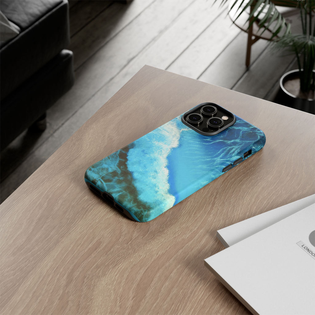 Ocean Wave Tough Phone Case — Blue Sea Water Protective Cover