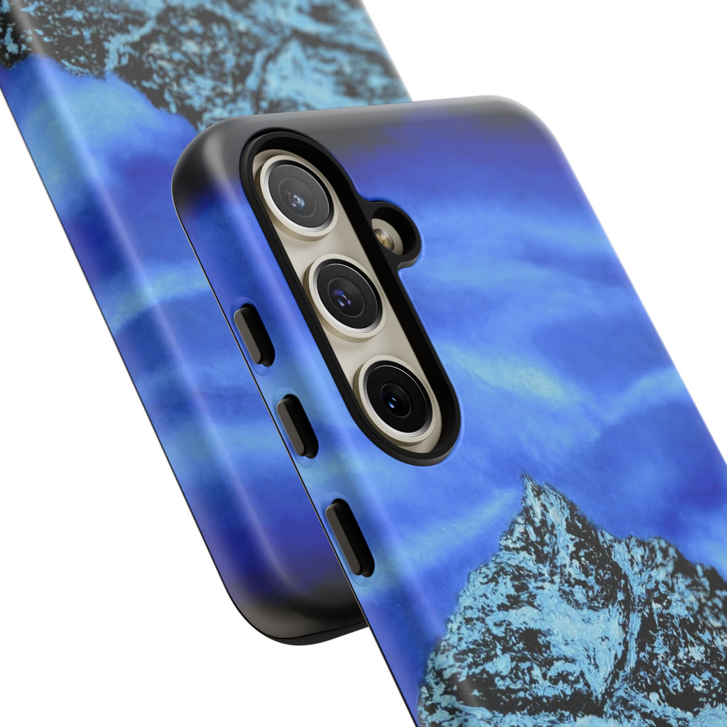 Mountain Peak Blue Tough Phone Case — Rugged Protective iPhone Cover