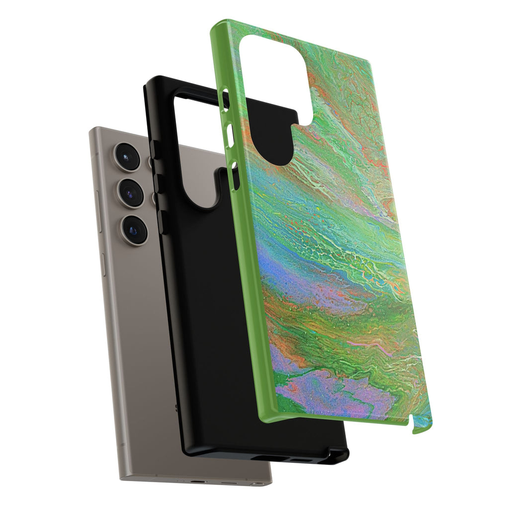 Marbled Green Abstract Phone Case — Protective Tough Case for iPhone