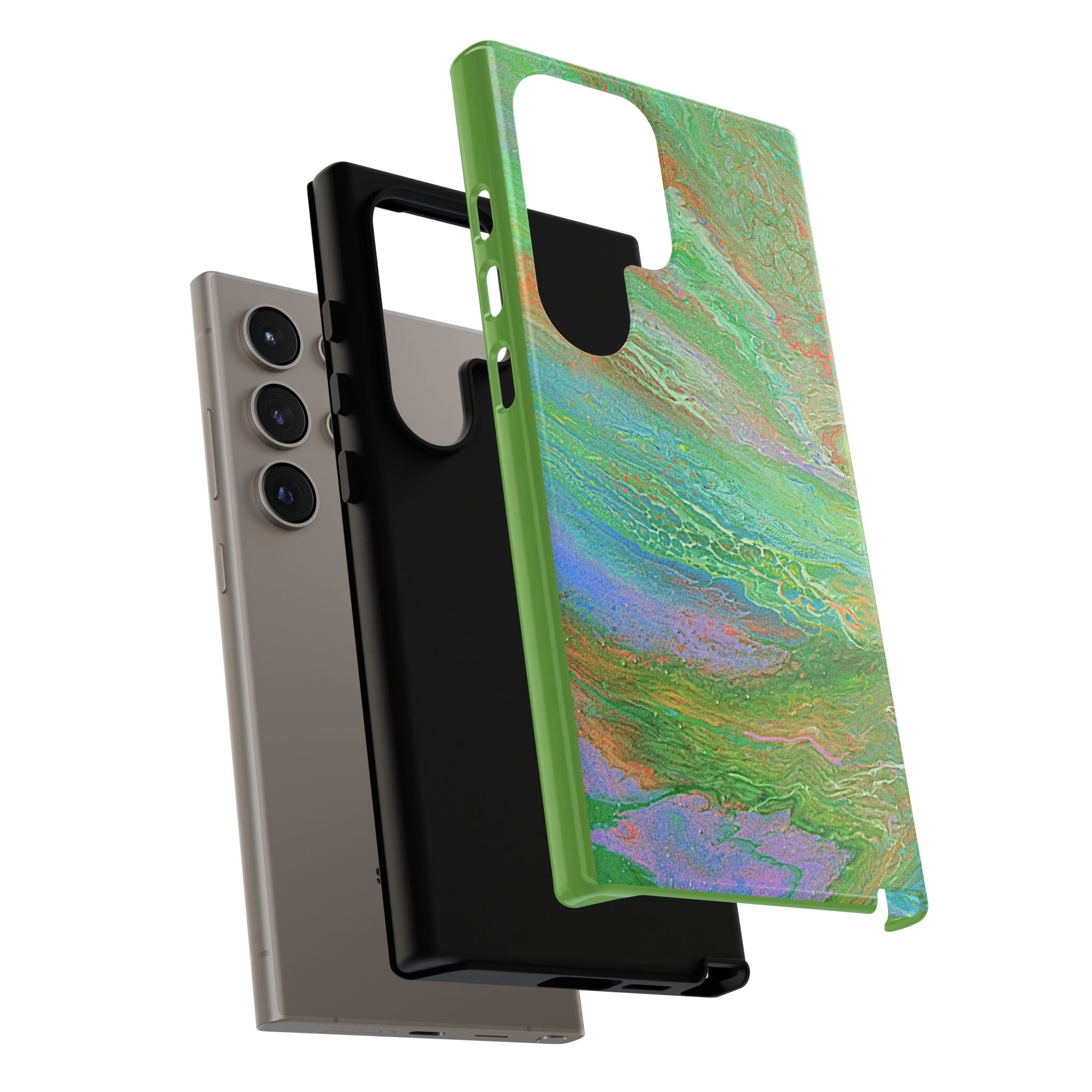 Marbled Green Abstract Phone Case — Protective Tough Case for iPhone