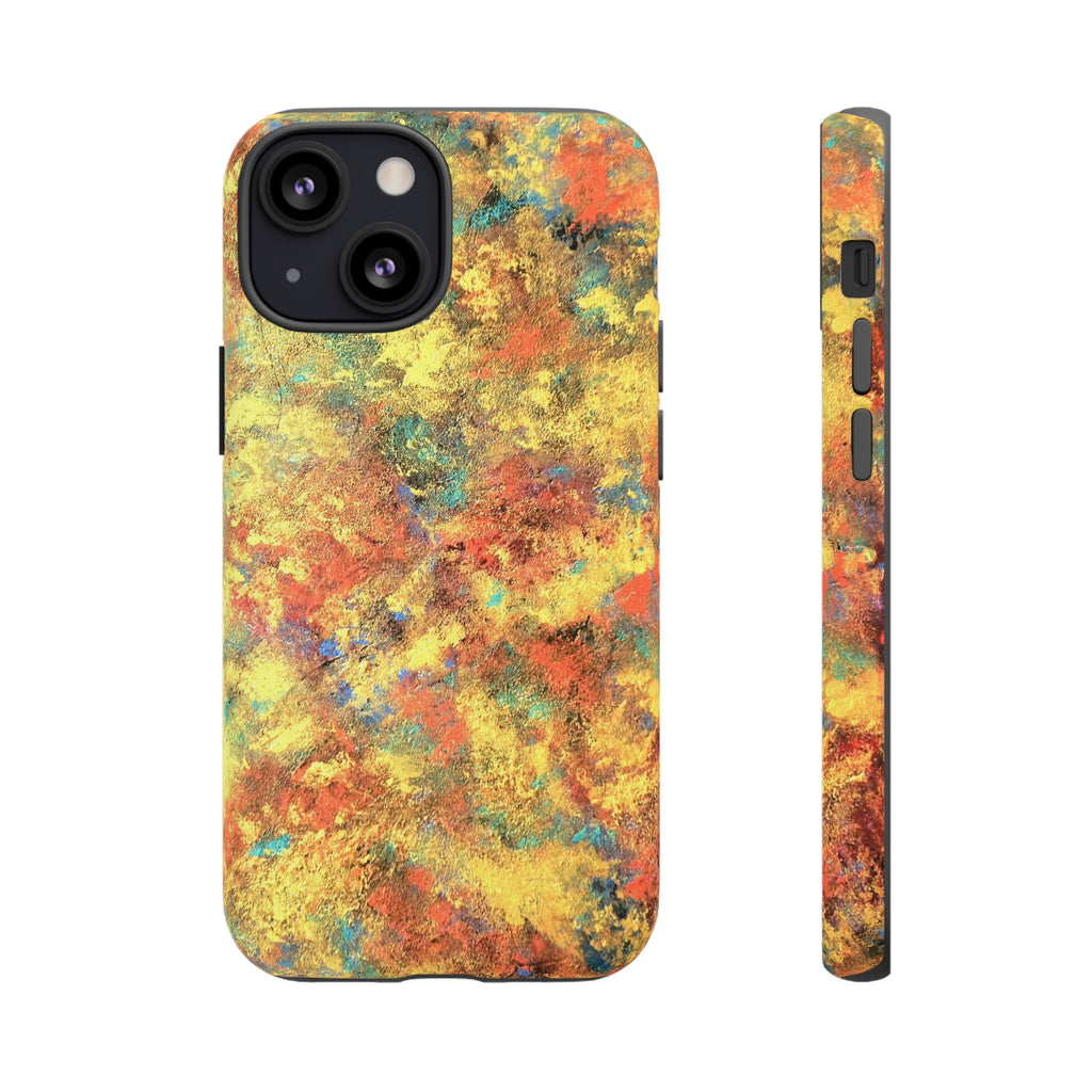 Abstract Autumn Marble Phone Case — Protective iPhone Cover with Warm Fall Colors