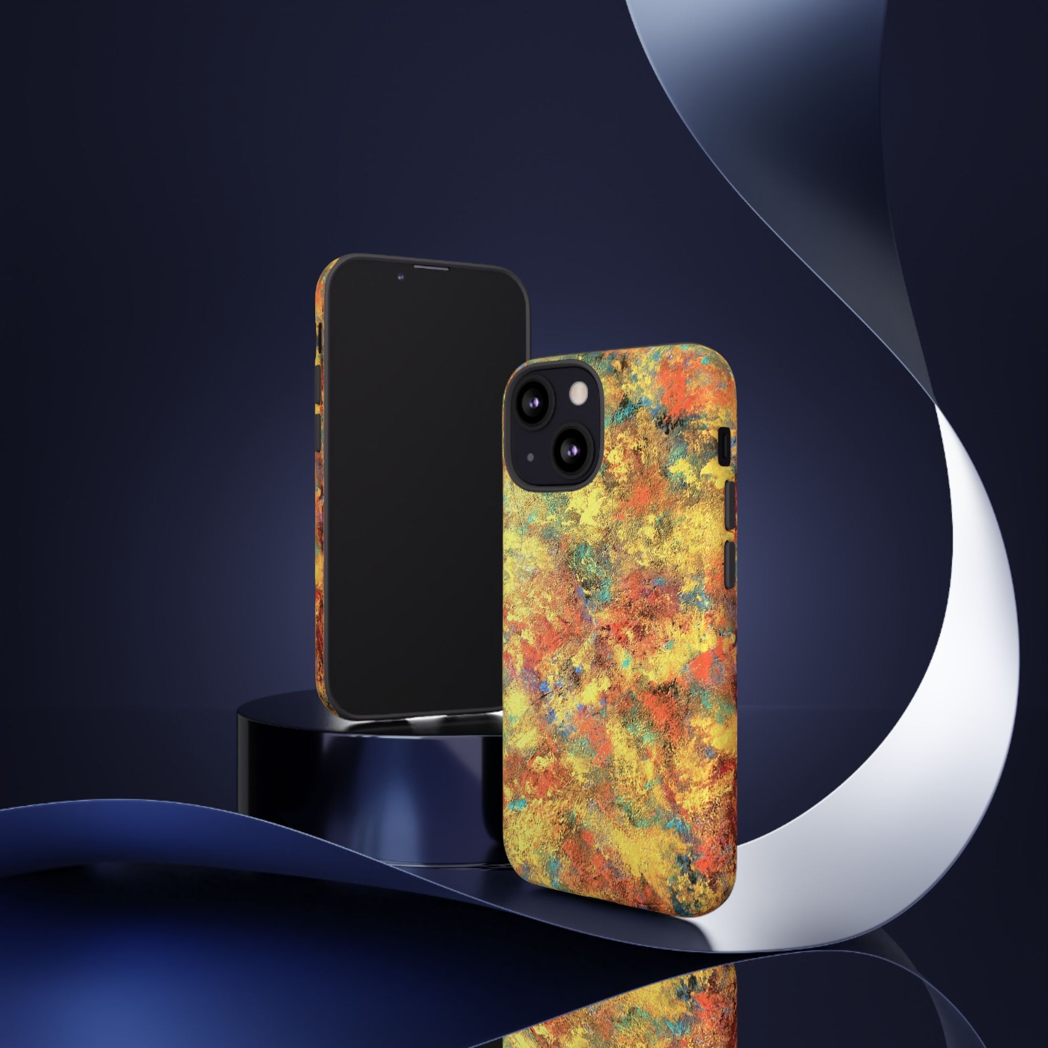 Abstract Autumn Marble Phone Case — Protective iPhone Cover with Warm Fall Colors