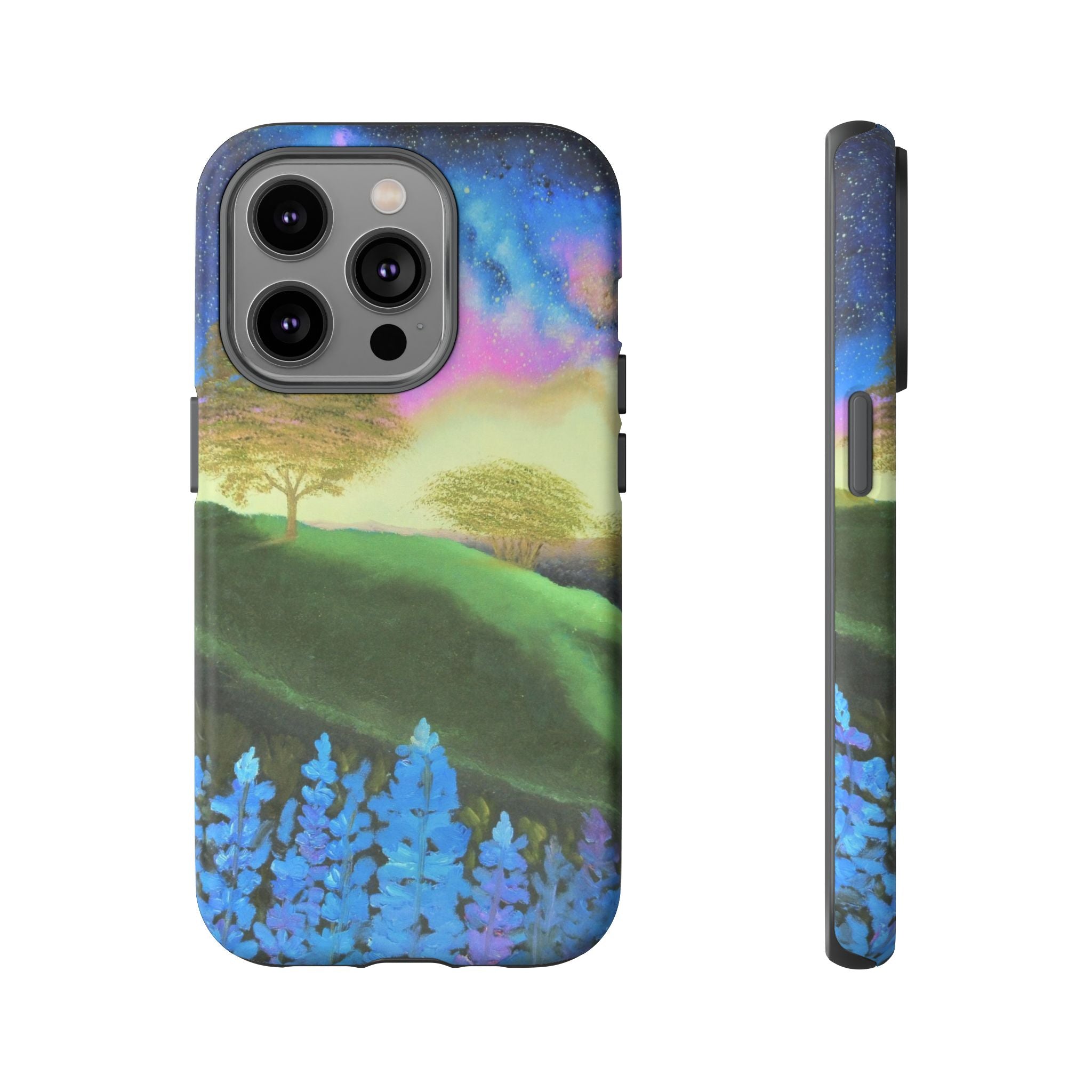 Aurora Nightscape Phone Case — Galaxy Meadow Protective Case