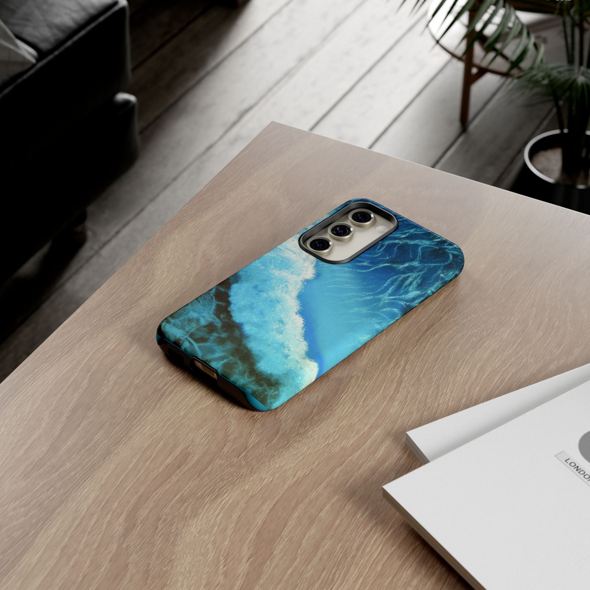 Ocean Wave Tough Phone Case — Blue Sea Water Protective Cover