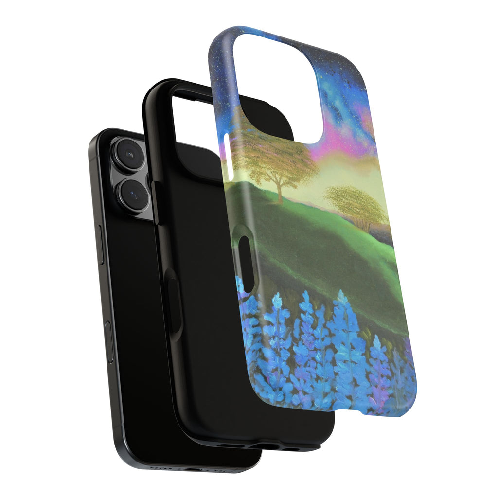 Aurora Nightscape Phone Case — Galaxy Meadow Protective Case