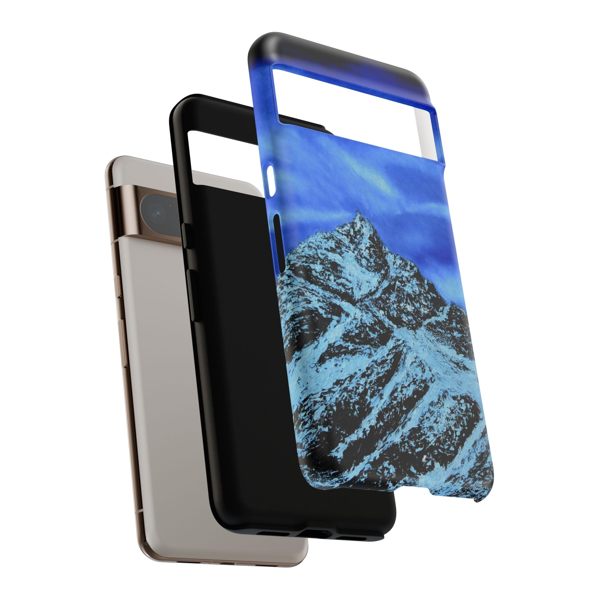 Mountain Peak Blue Tough Phone Case — Rugged Protective iPhone Cover