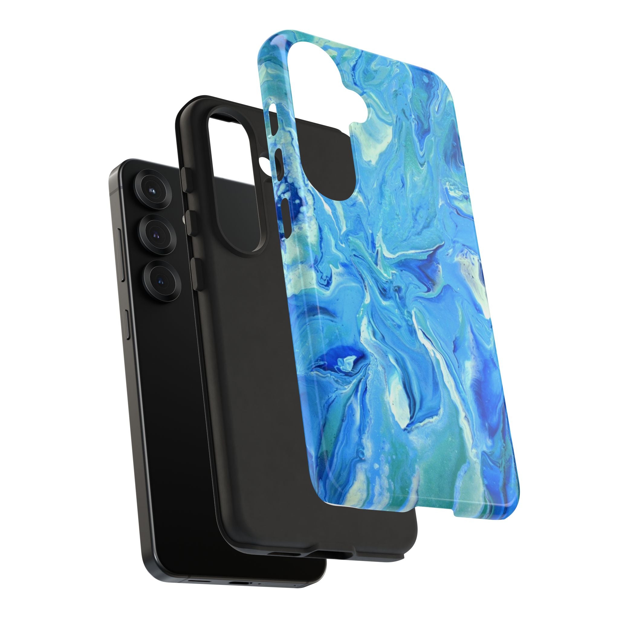 Blue Marble Tough Phone Case — Ocean Swirl Protective iPhone Cover