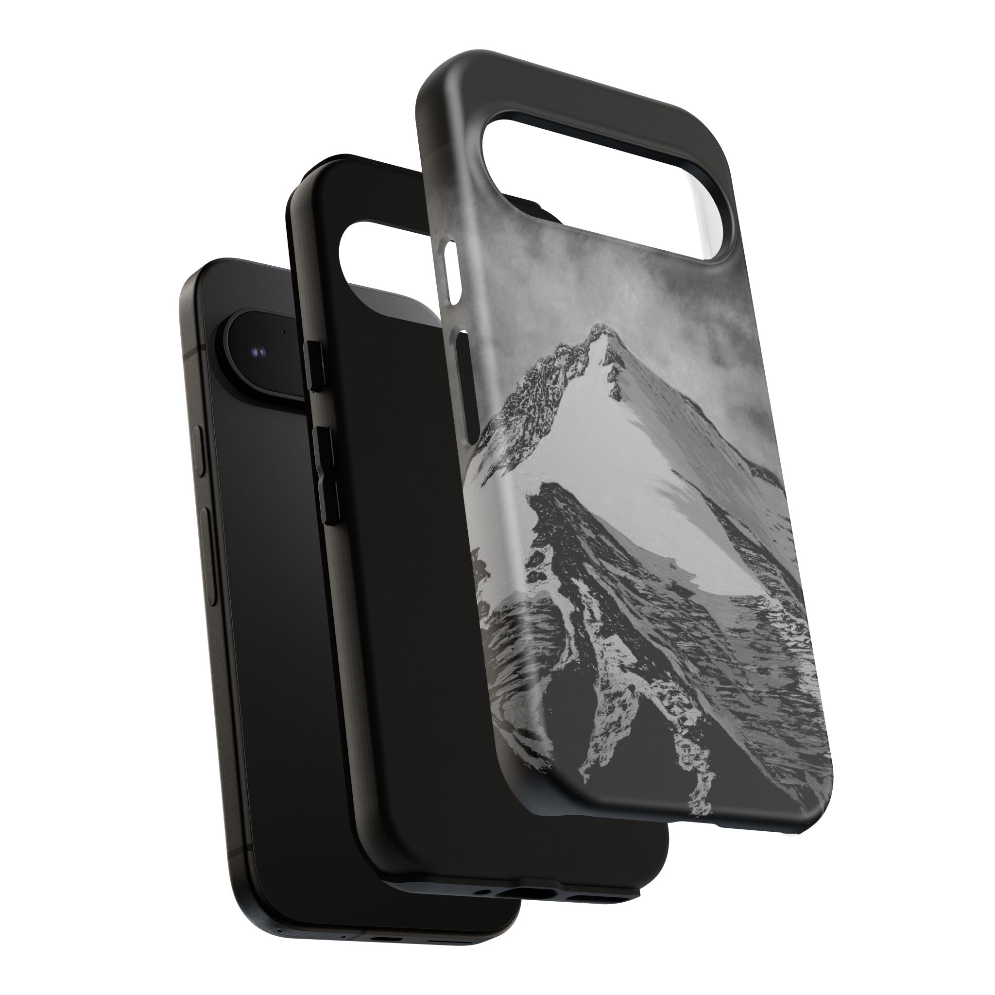 Mountain Peak Phone Case — Black & White Alpine Protective Case