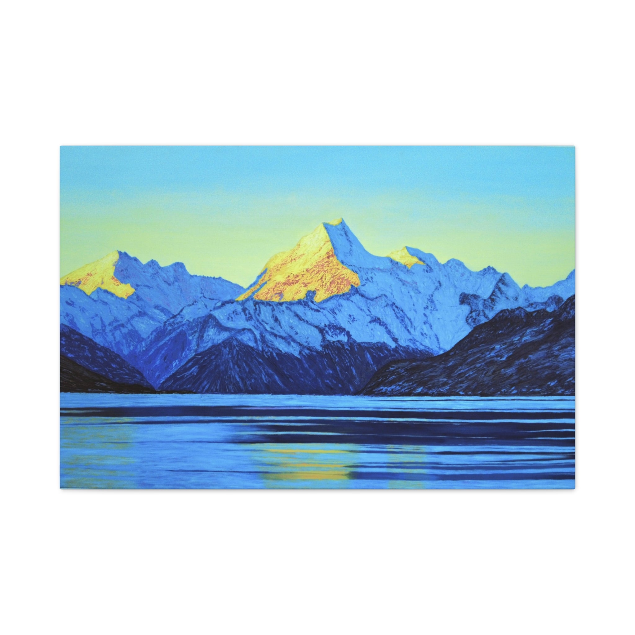 Mt.Cook at Sunrise Canvas Print – Blue Sunrise Scenic Wall Art (Matte Stretched 1.25")