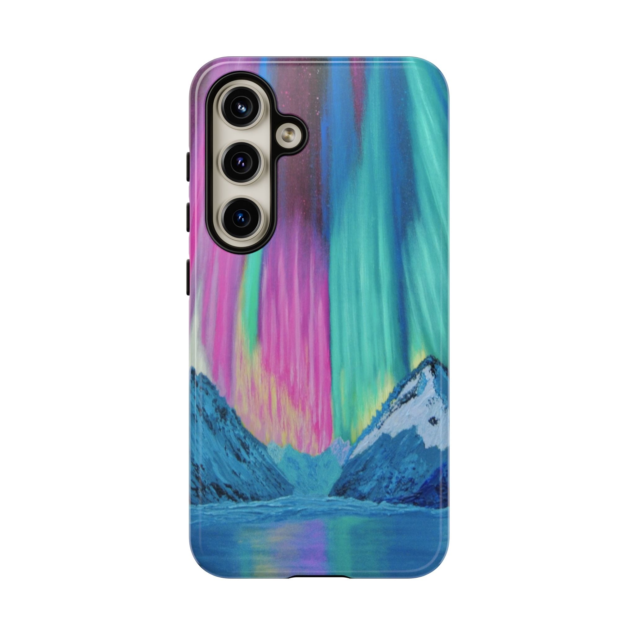 Aurora Mountain Tough Phone Case — Northern Lights Protective iPhone Cover