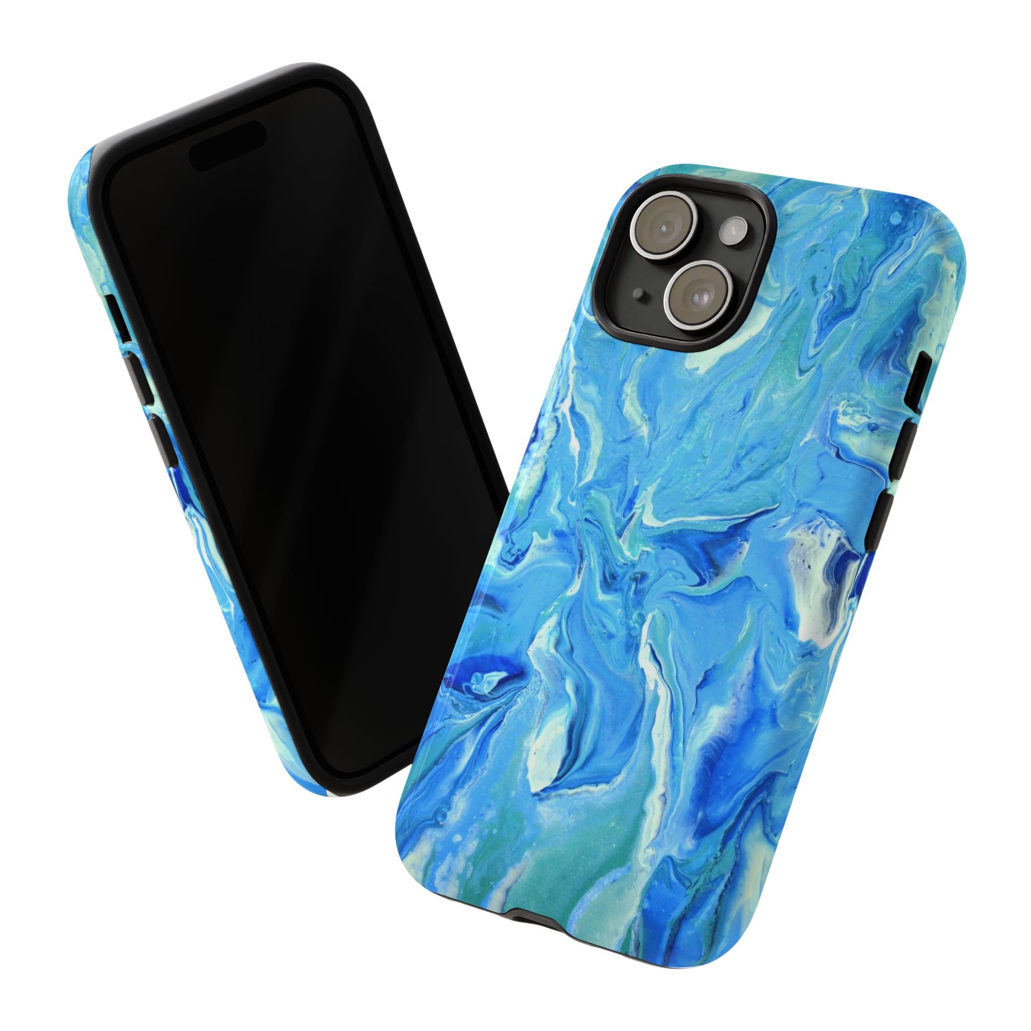 Blue Marble Tough Phone Case — Ocean Swirl Protective iPhone Cover