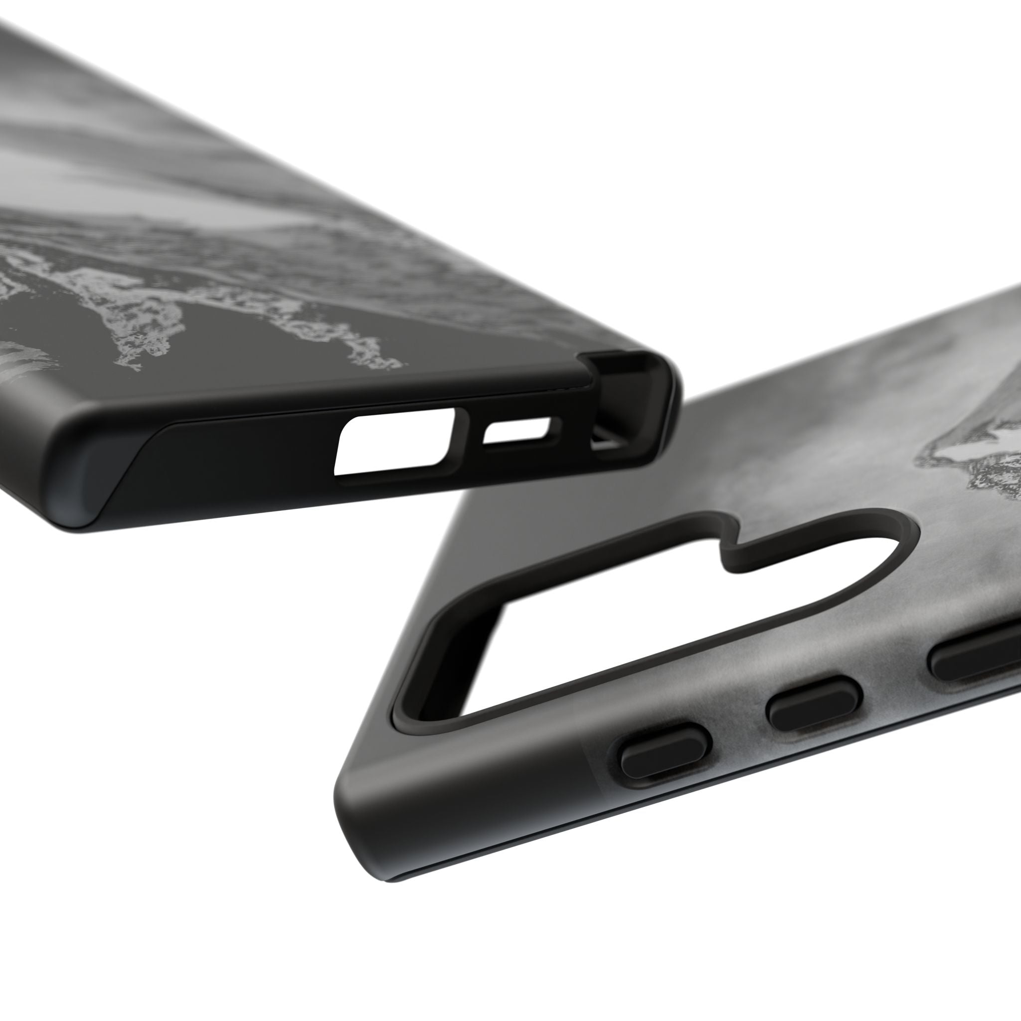 Mountain Peak Phone Case — Black & White Alpine Protective Case