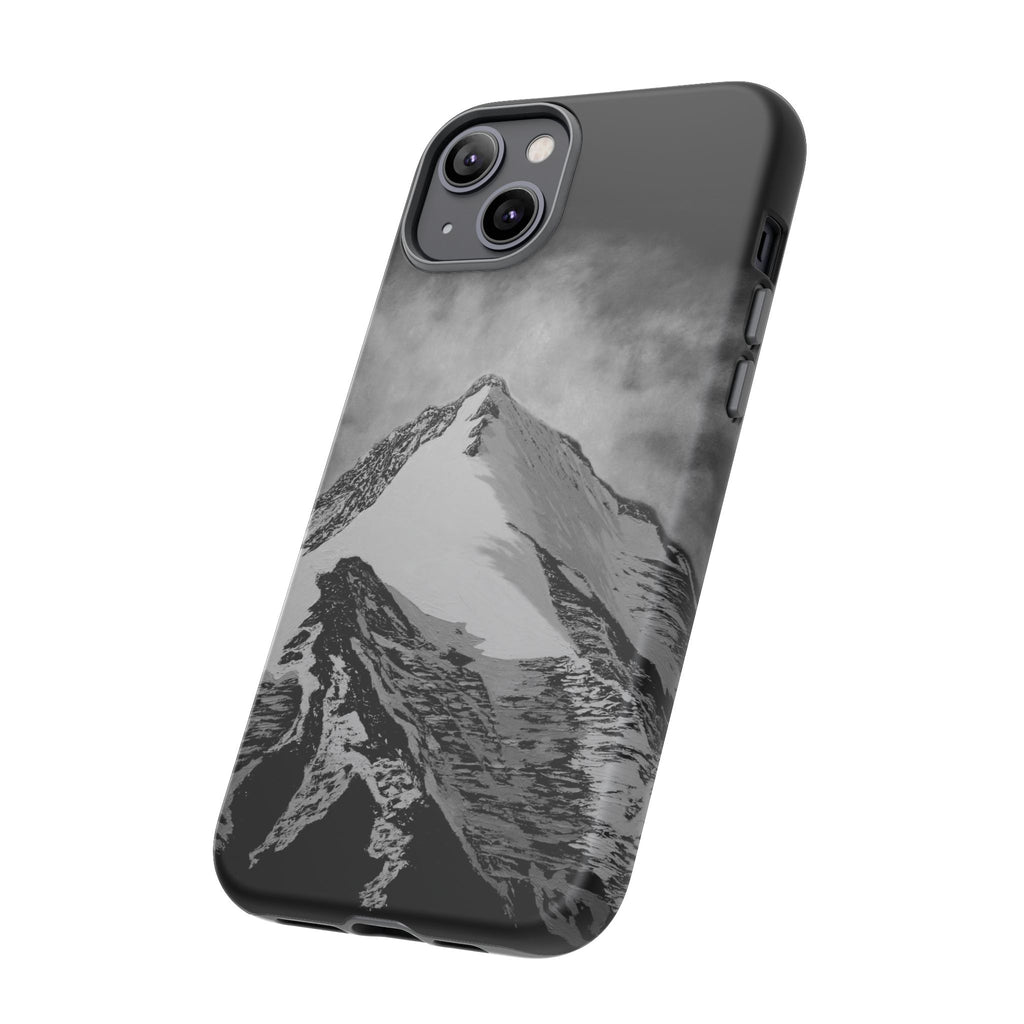 Mountain Peak Phone Case — Black & White Alpine Protective Case