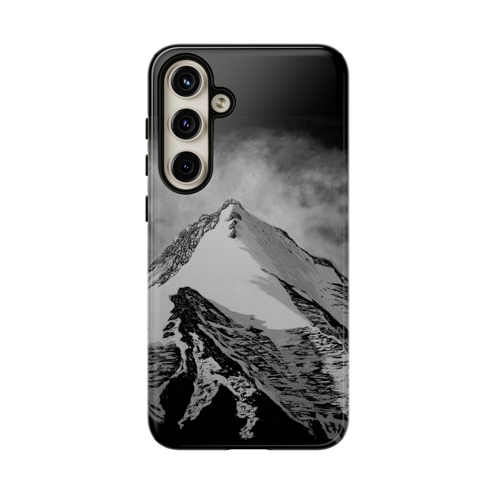 Mountain Peak Phone Case — Black & White Alpine Protective Case