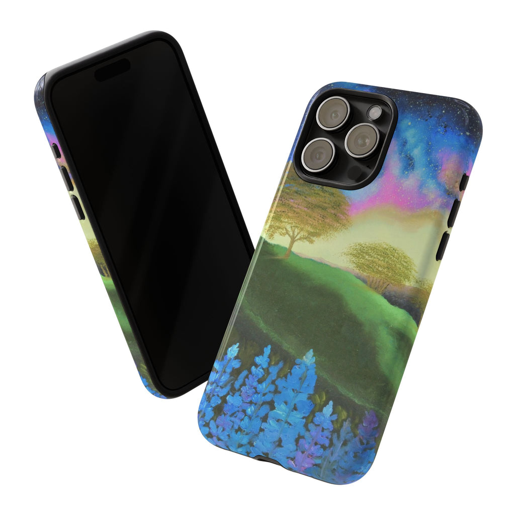 Aurora Nightscape Phone Case — Galaxy Meadow Protective Case