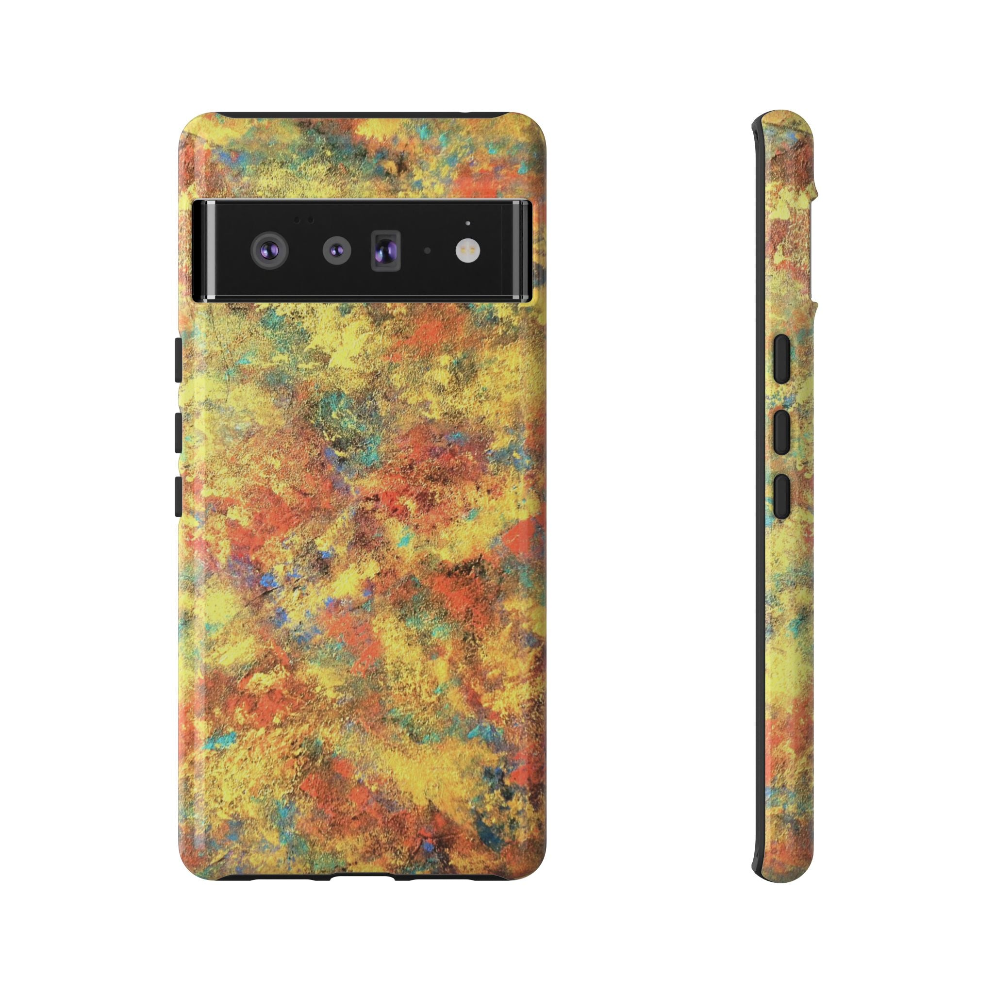 Abstract Autumn Marble Phone Case — Protective iPhone Cover with Warm Fall Colors