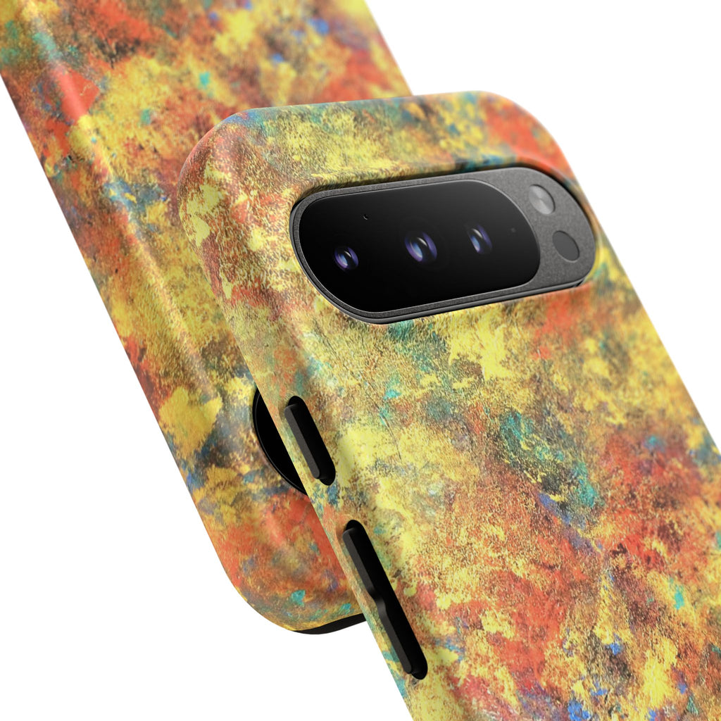 Abstract Autumn Marble Phone Case — Protective iPhone Cover with Warm Fall Colors