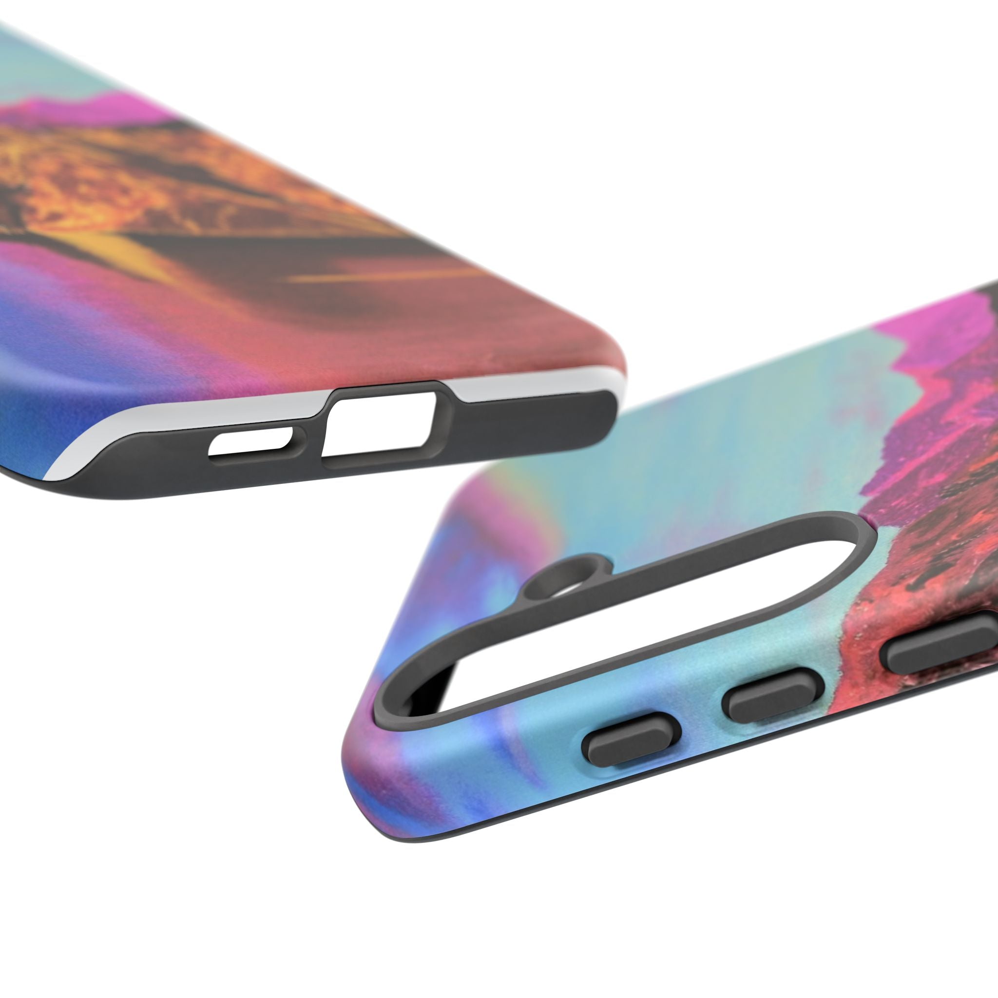 Protective Phone Case — Vibrant Retro Mountain Landscape