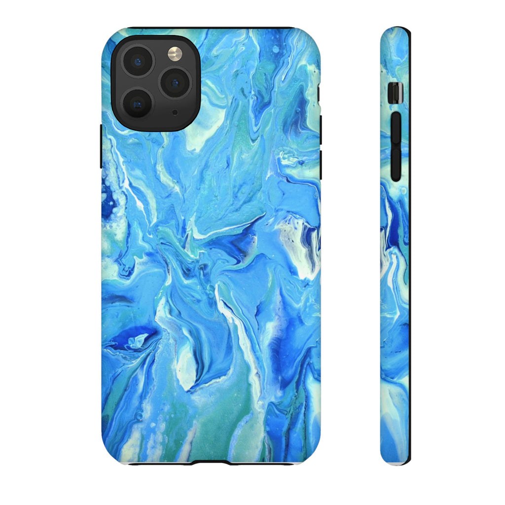 Blue Marble Tough Phone Case — Ocean Swirl Protective iPhone Cover